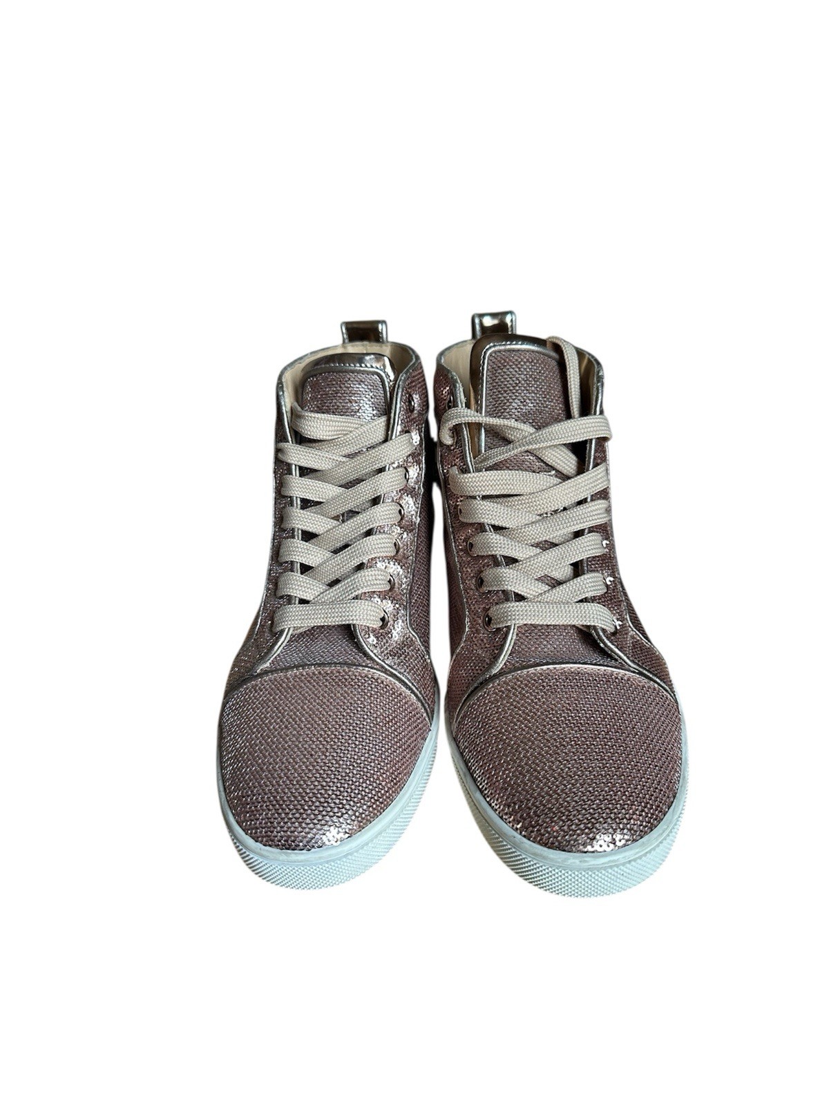 Christian Louboutin BIP BIP Woman Orlato Sequin Hi High Top Sneakers