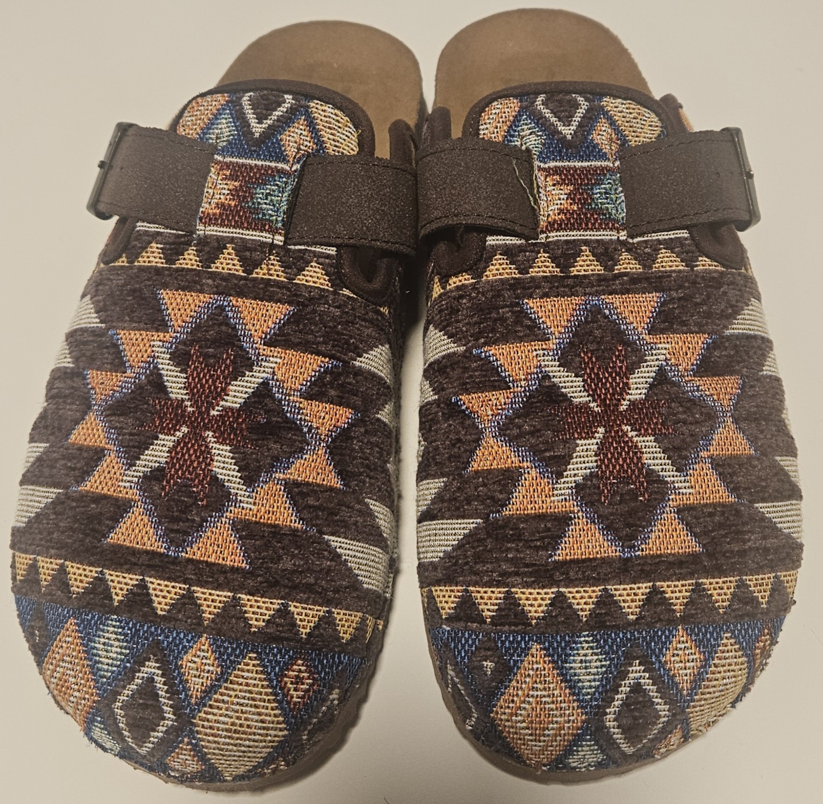 Dirty Laundry Bohemian Tapestry AZTEC Pattern Slide On Clogs Women 9.5