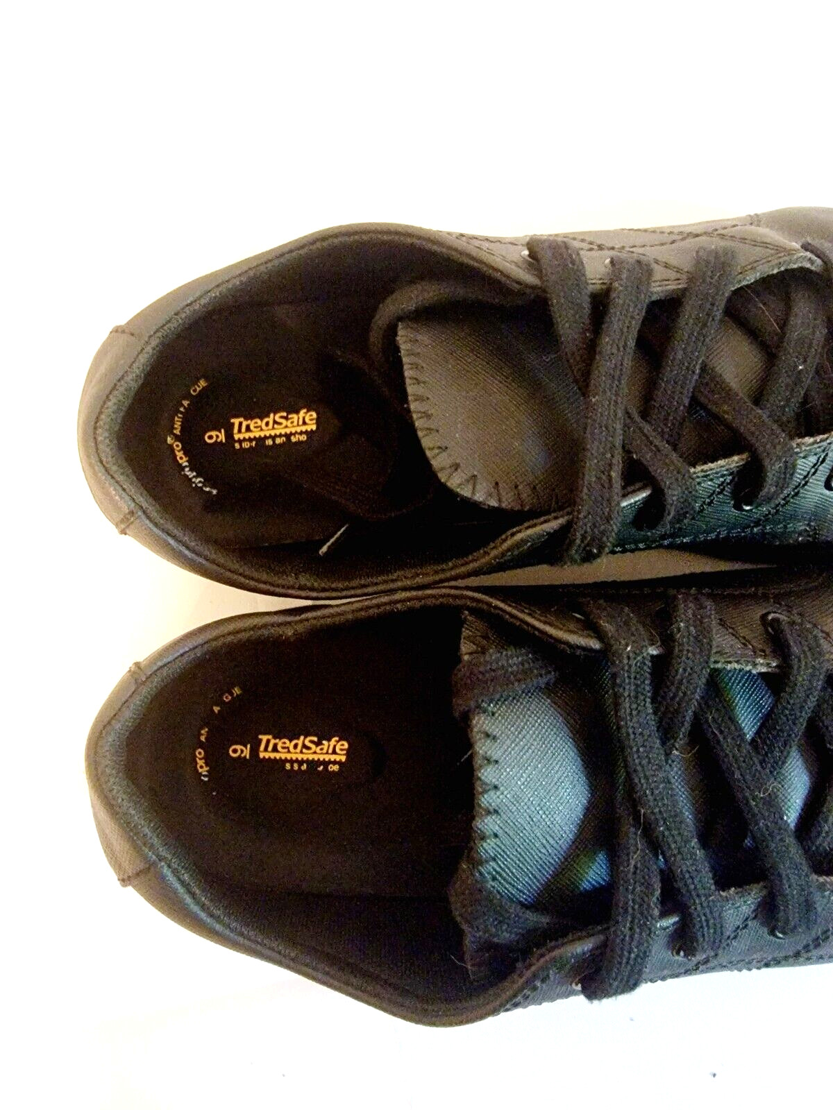 Womens TREDSAFE Black Wipe Clean Man Made Restaurant Sneakers Shoes 9