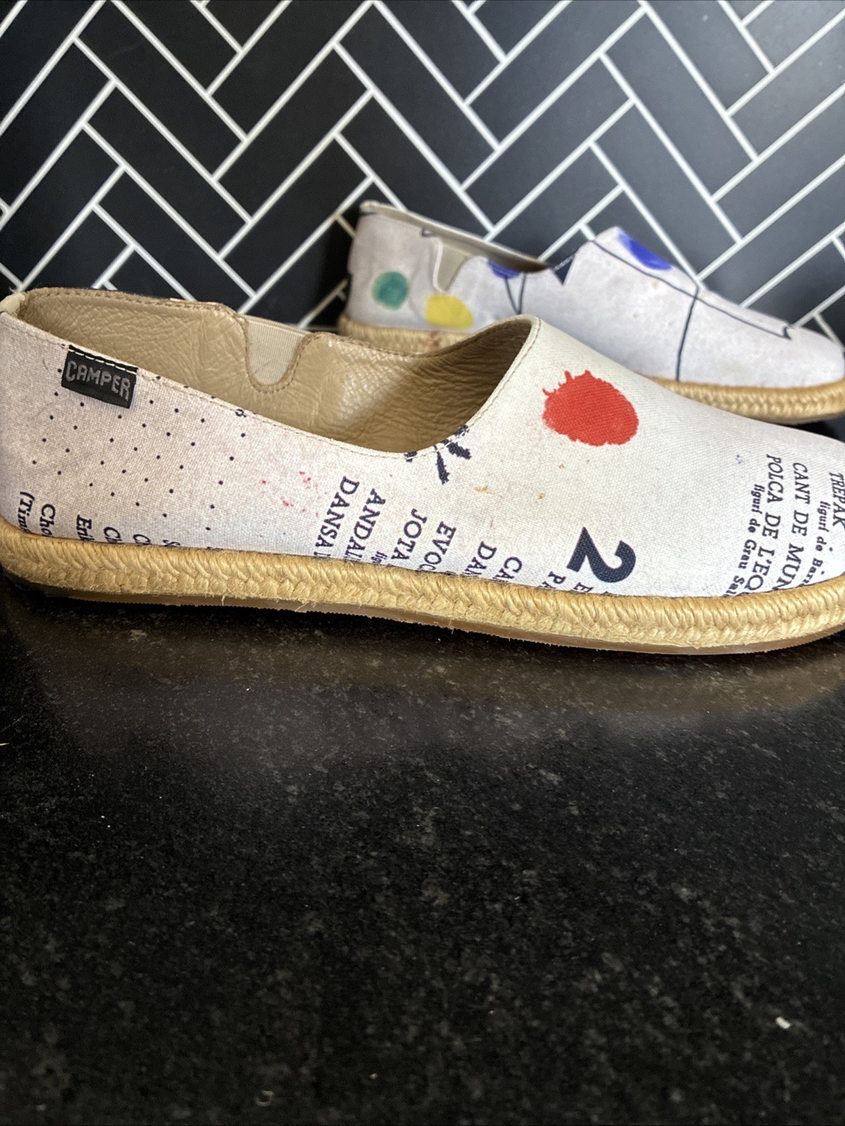 Camper Criro Abstract Espadrilles Slip Ons Womens EU 40 US 9/9.5 Run Small 8/8.5