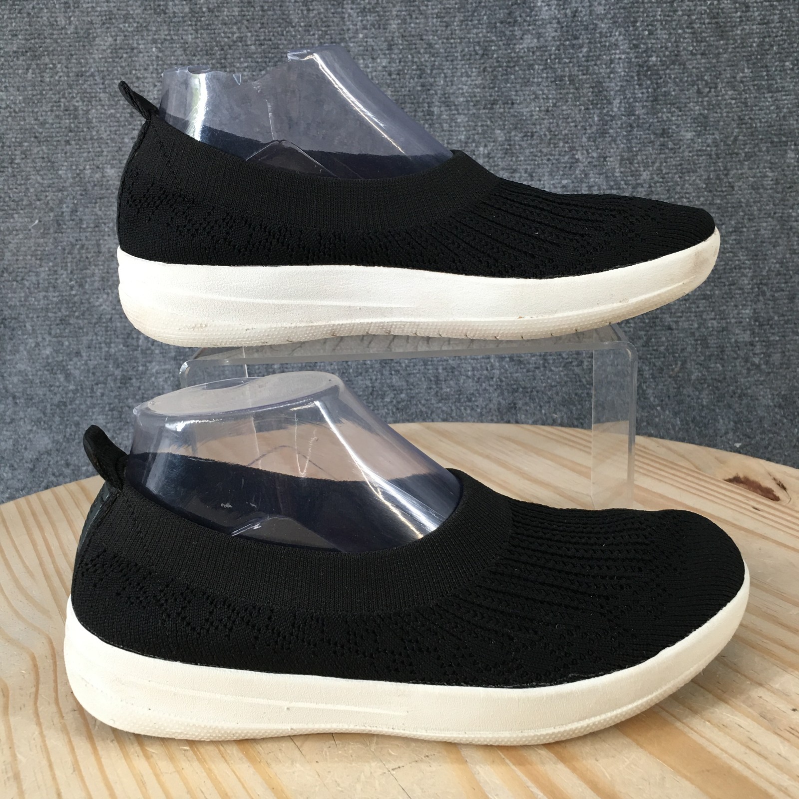 FitFlop Uberknit Shoes Womens 7 Casual Slip On Knitted Sneakers H95-001 Black