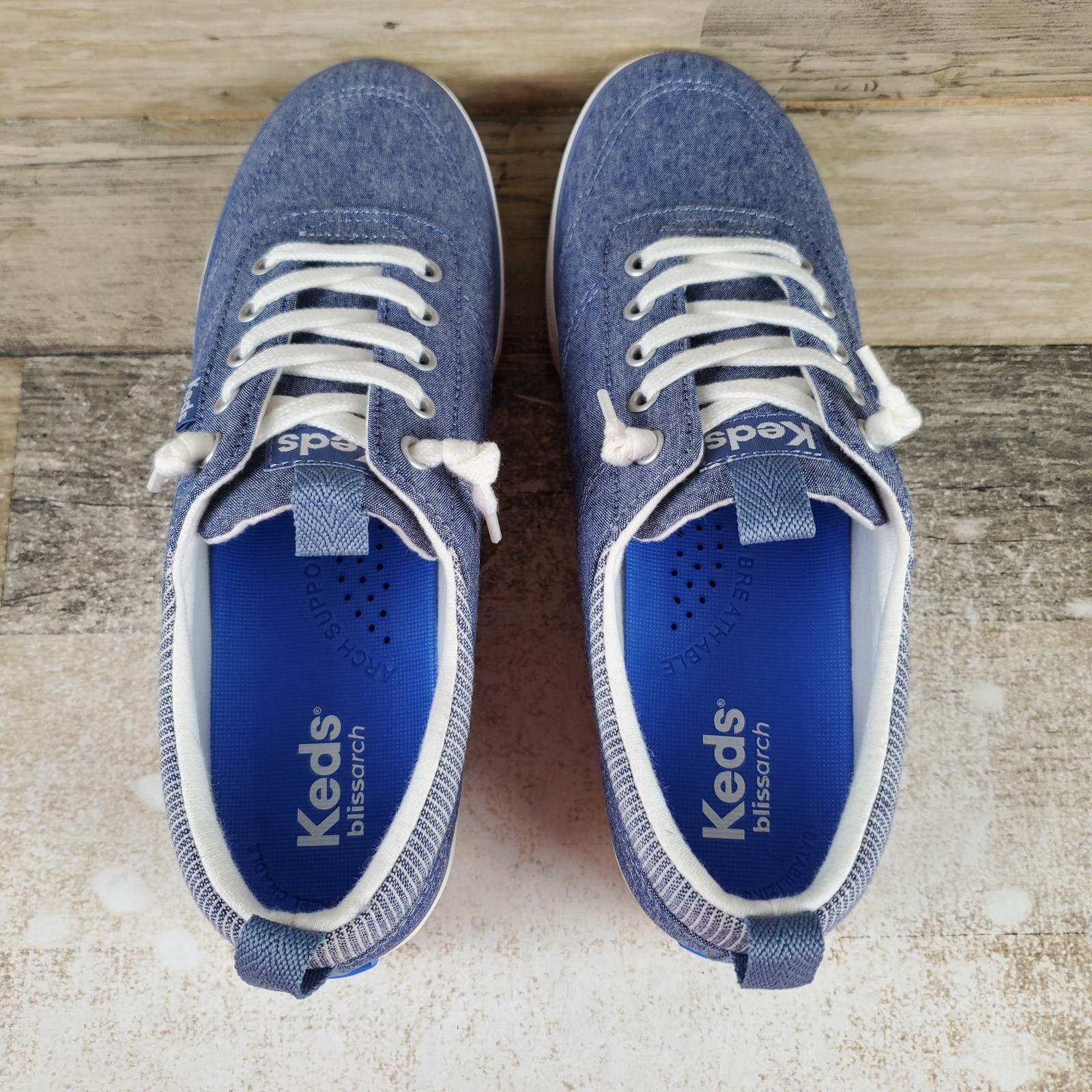 Keds Center III Womens Shoes Sz 7.5 M Athletic Navy Denim Lace Up Sneakers