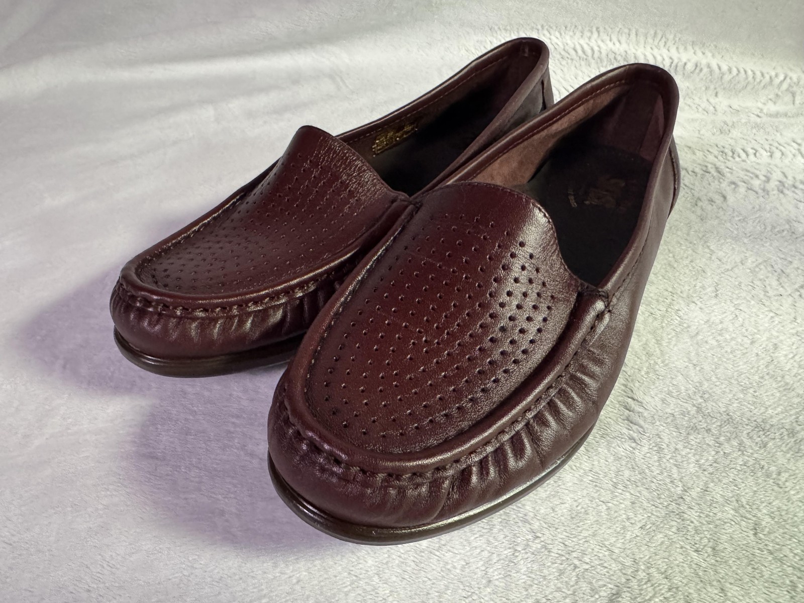 SAS Shoes Womens Size 8.5 Brown Leather Tripad Comfort Loafers Wide Made USA