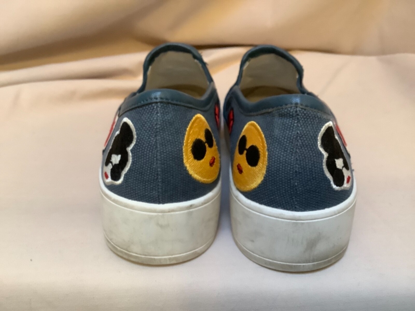 ALICE OLIVIA EMOJI STACE FACE JEAN SNEAKERS PLATFORM 8.5