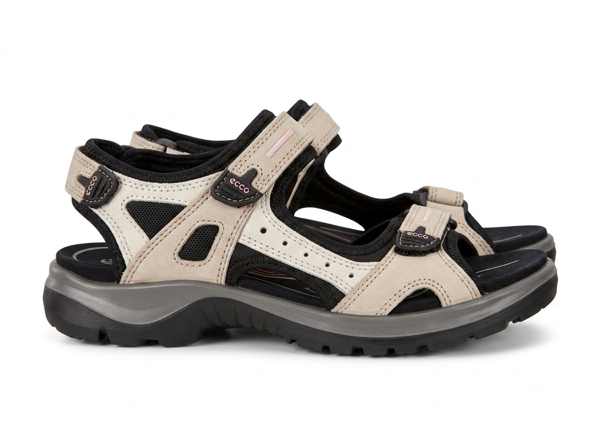 ECCO Yucatan Women’s Hiking Sport Sandals Beige Nubuck EU 40 US 9-9.5