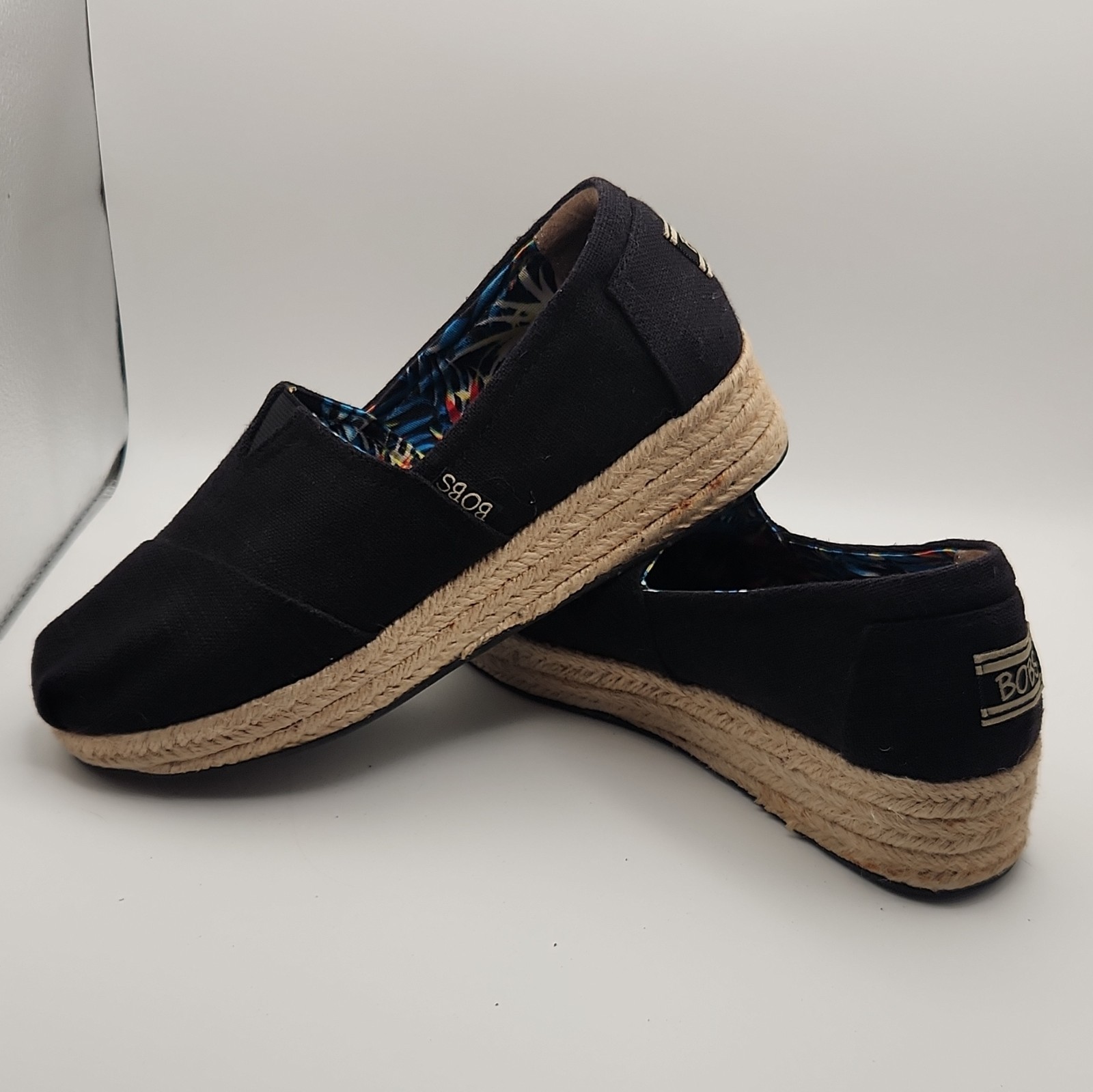 BOBS Skechers Shoes High Jinx Espadrille Wedges Black Women’s Size US 6.5