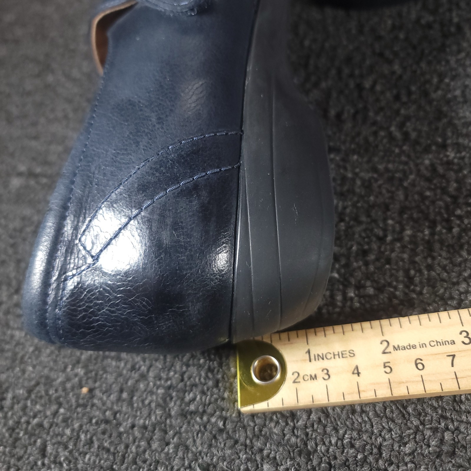 Dansko Franny Loafer Womens 9.5 (40) Navy Leather Hook And Loops Slide On Shoes