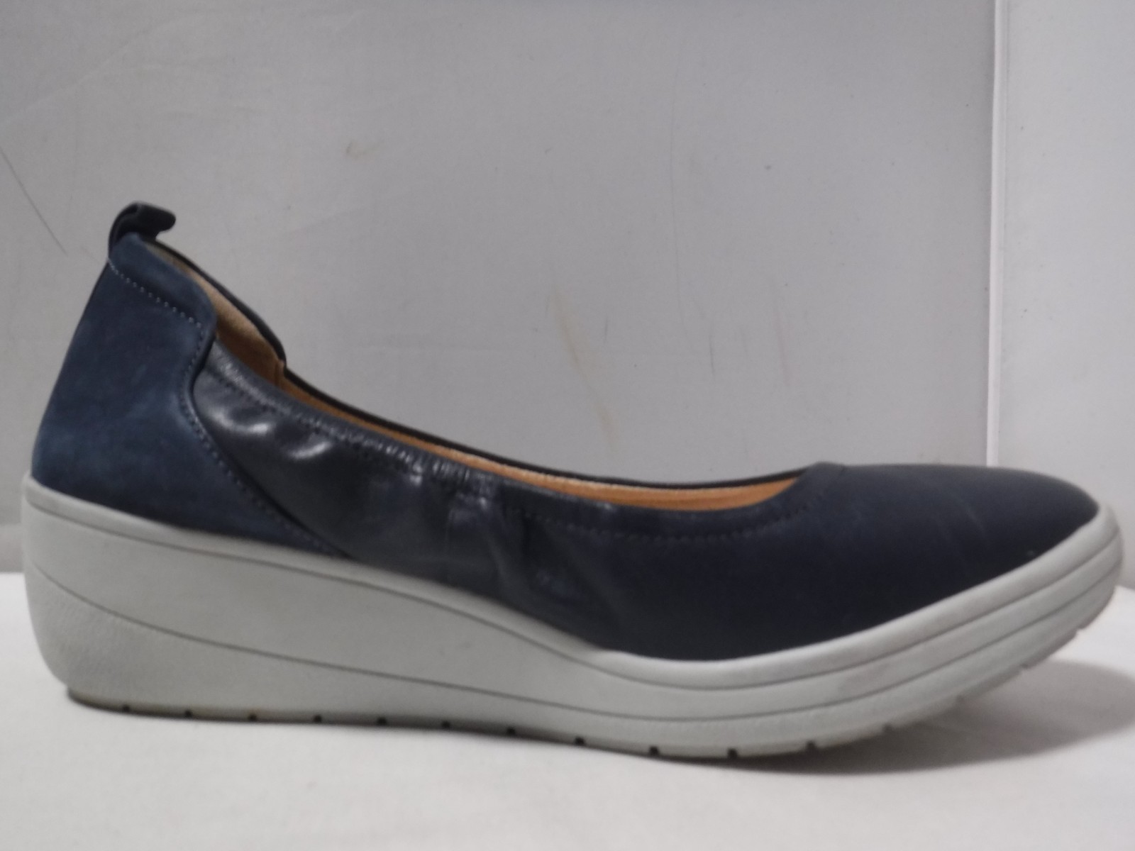 GA2 Women’s VIONIC Jacey Navy Blue Leather Comfort Wedge Career Shoes Sz 8