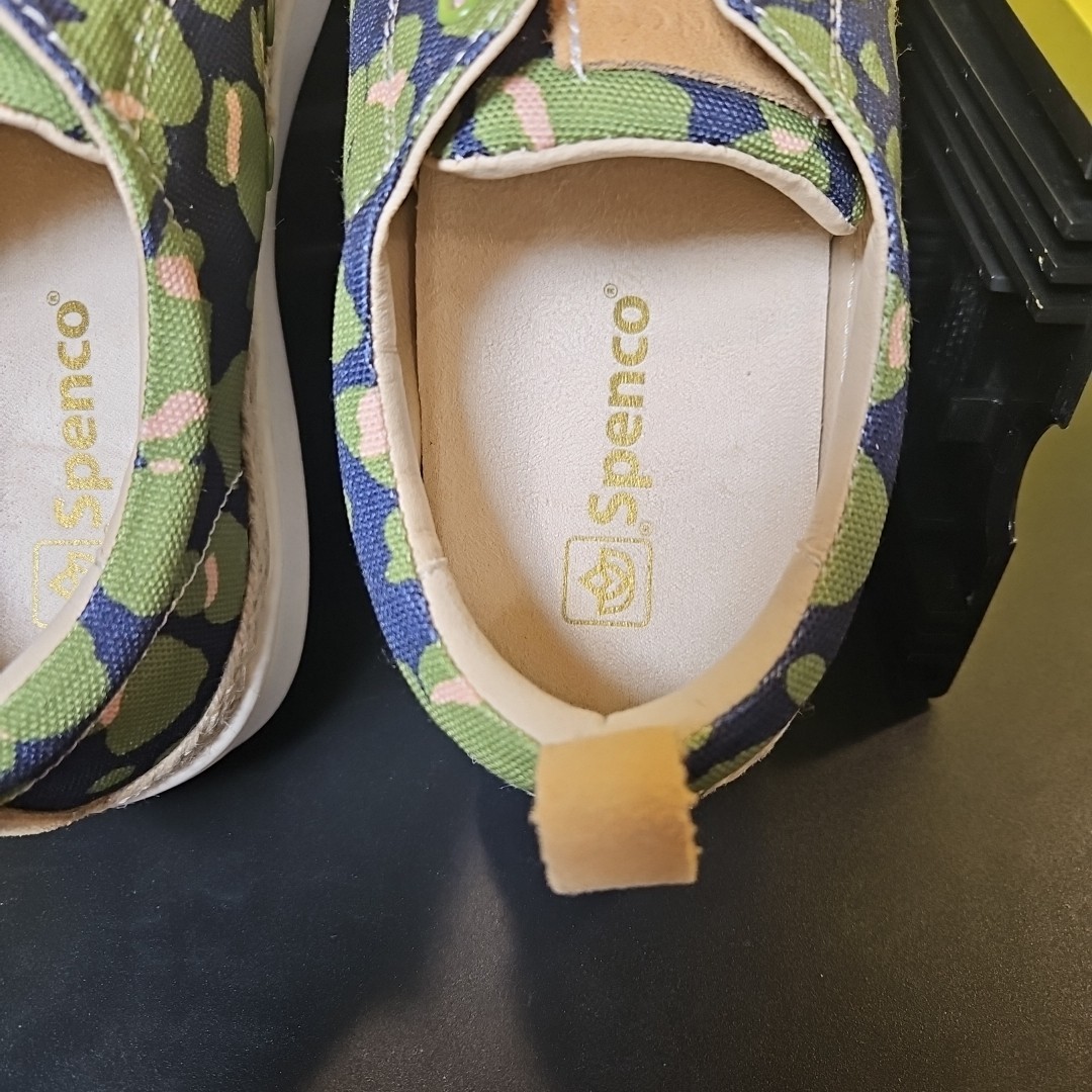 NEW Spenco Orthotic Malibu Women’s Slip-On Sneakers Bokeh Green Blue Size 9.5B
