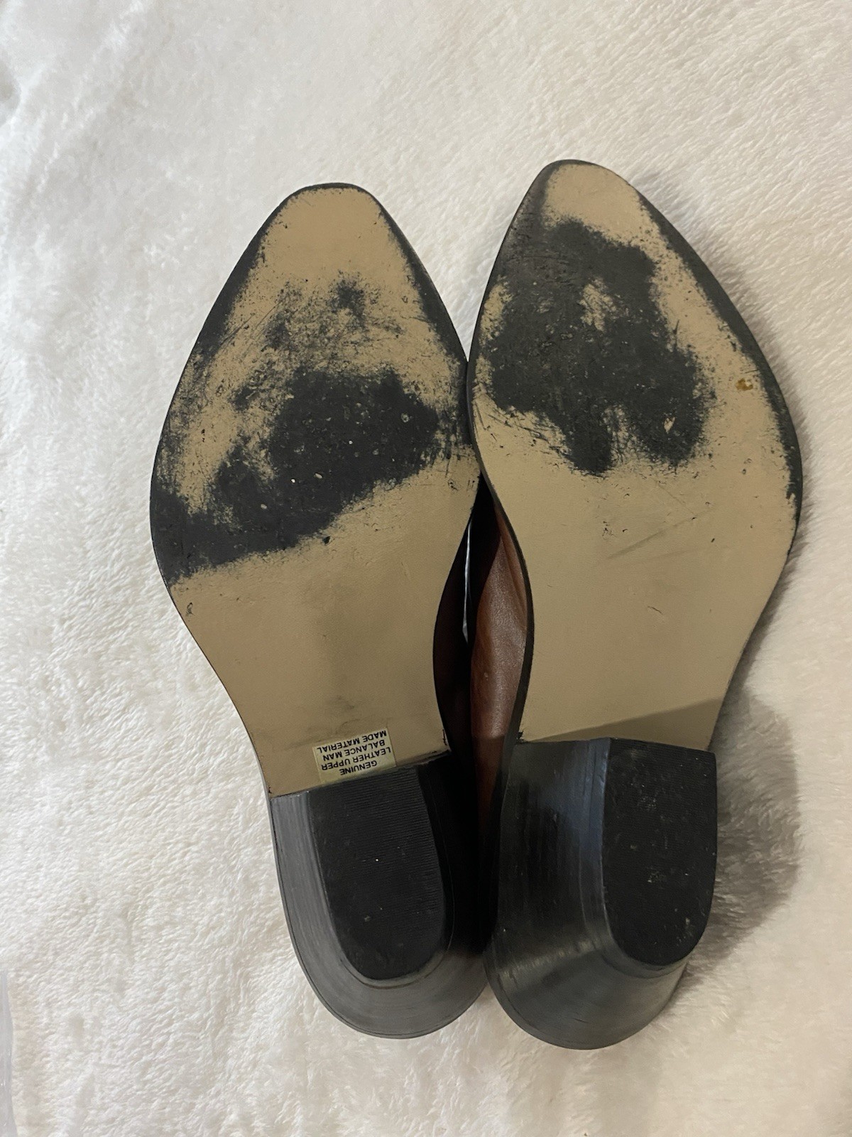 VTG 90s Code West Brown Leather Western Mules Women 8.5 M Slip On Cowboy Slides