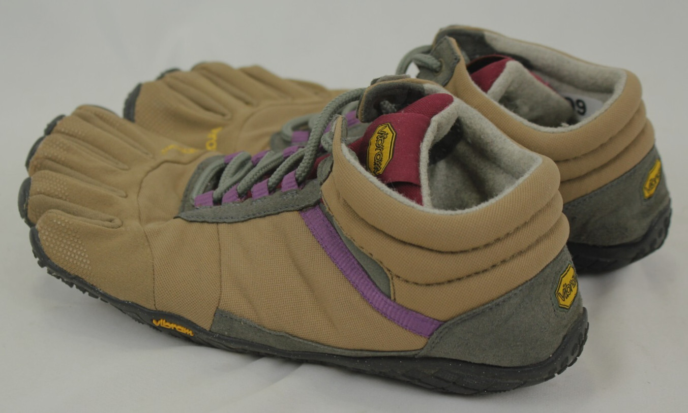 VIBRAM FIVE FINGERS V -TREK BROWN LINED HIKING SHOES SIZE 40 VGC!