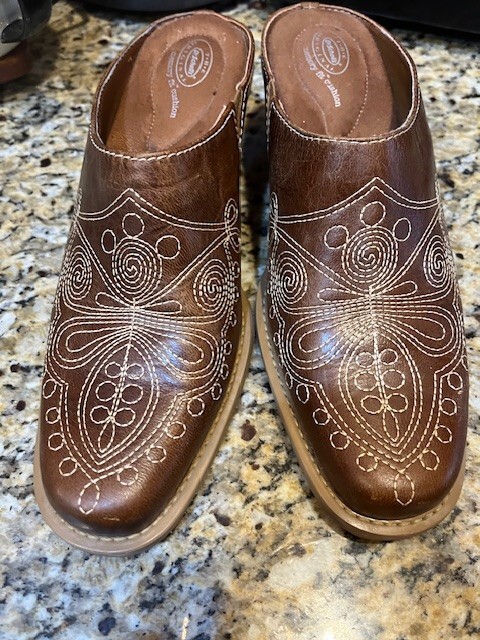 Dr Scholl’s Memory Fit Comfort Slip On Cowboy Western ROUND UP Design Size 7.5 M
