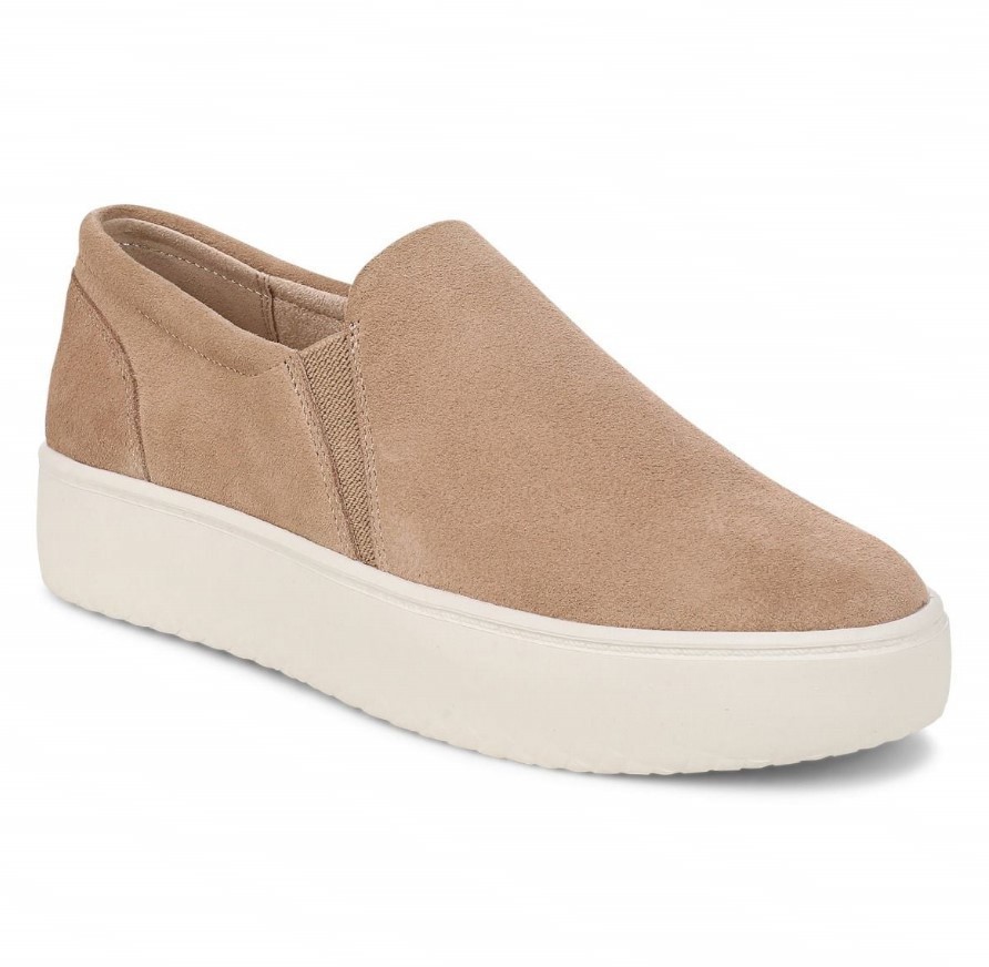 VIONIC Women Ellen Platform Slip On Sneaker, Desert Sand Suede (NEW)
