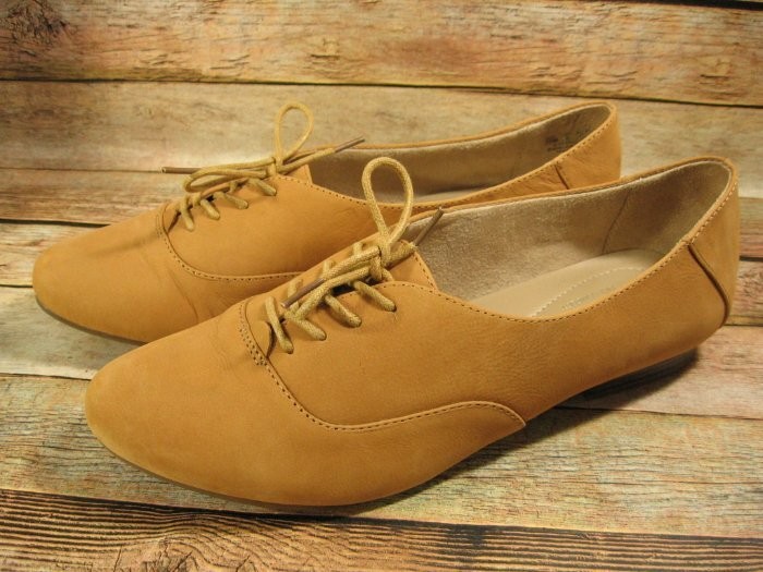 Womens Naturalizer Leal Tan Leather Oxford Lace Up Shoes Sz 10 N5 Comfort