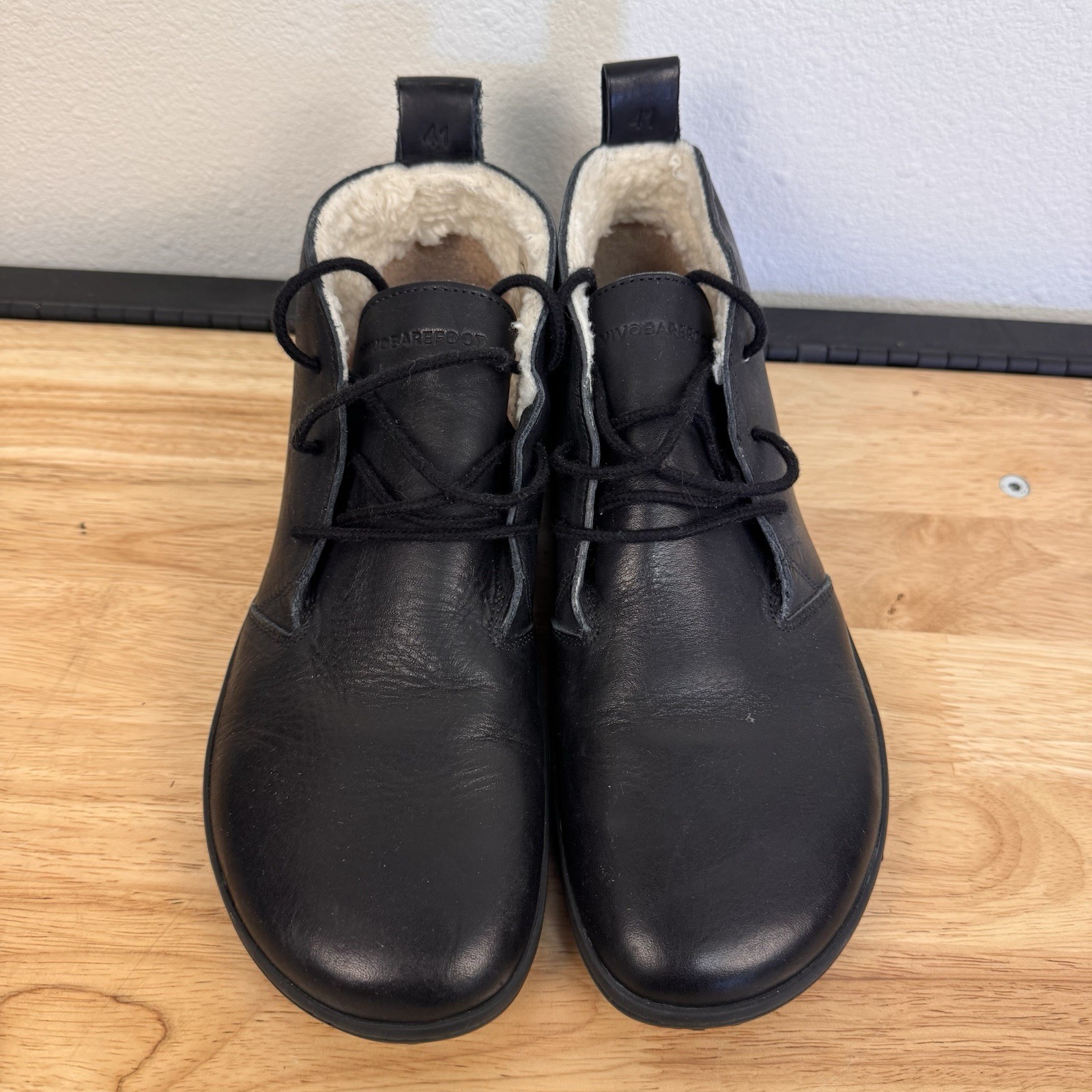 VivoBarefoot Gobi III Chukka Lined Black Leather Desert Boots Sz 8/41 Men’s