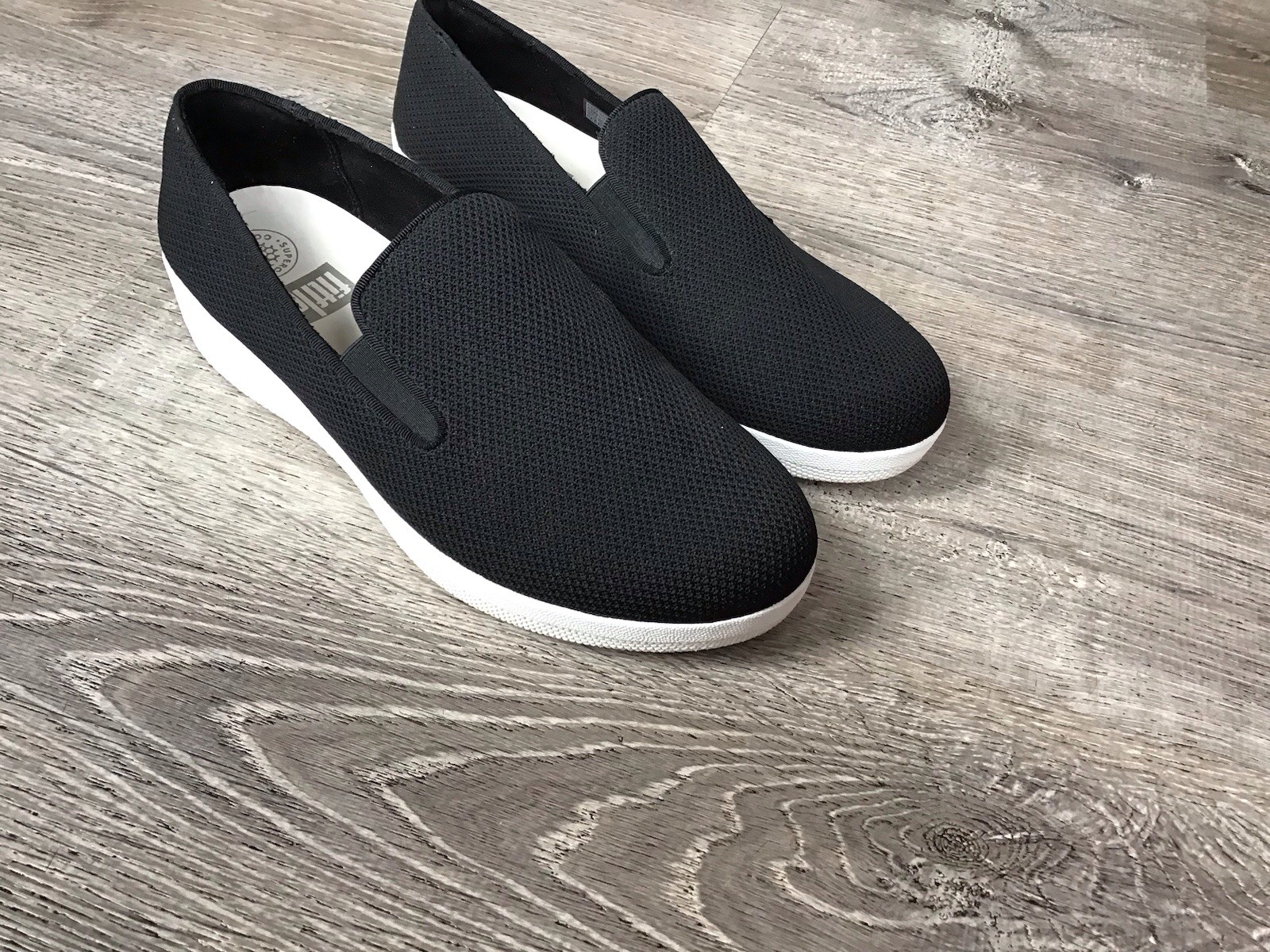 FitFlop Superskate Uberknit Black Fabric Slip On Women’s Size 7.5 Shoes H85-001