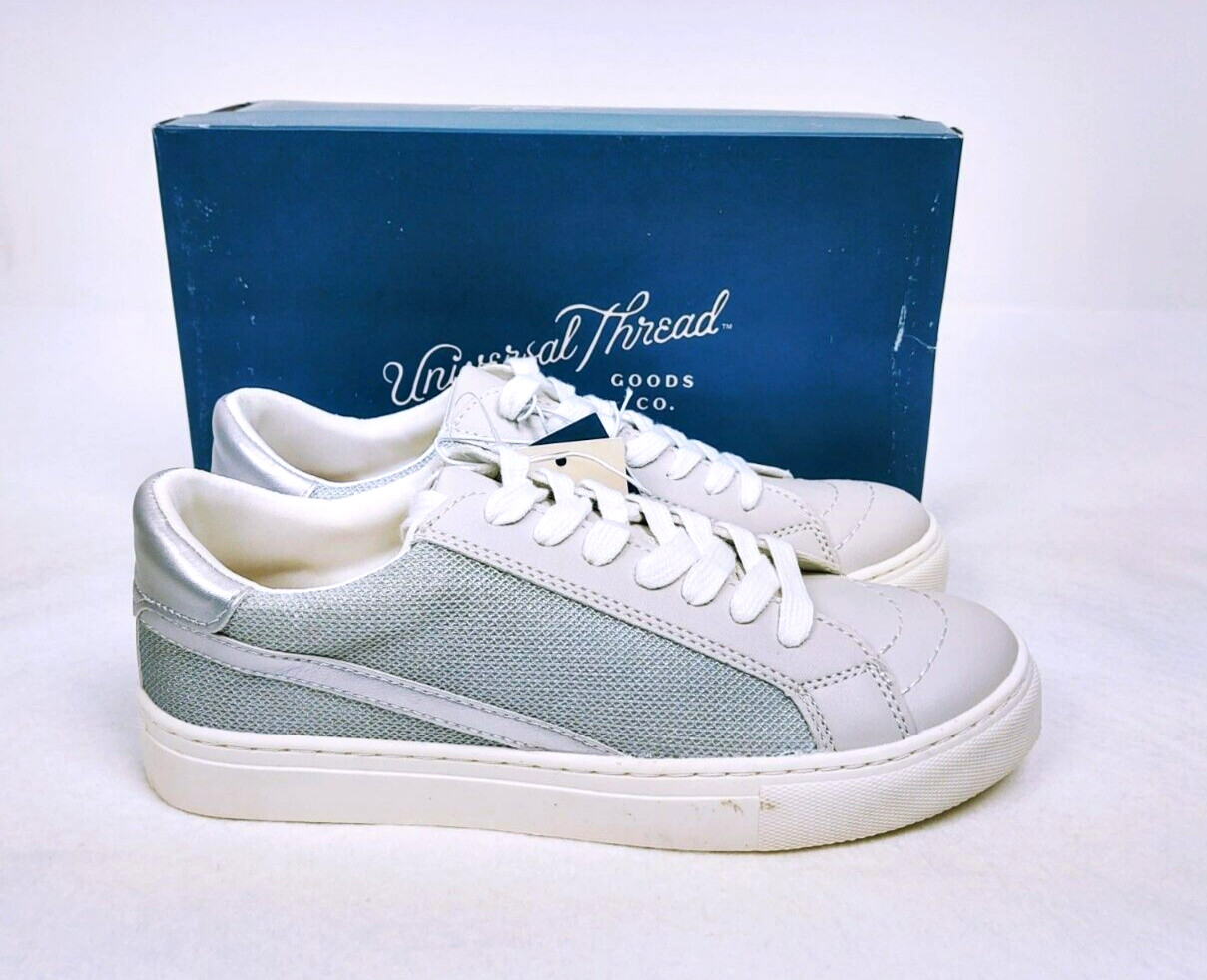 Universal Thread Brittin Sneakers Women’s Size 8 White Gray Low Top Casual Shoes