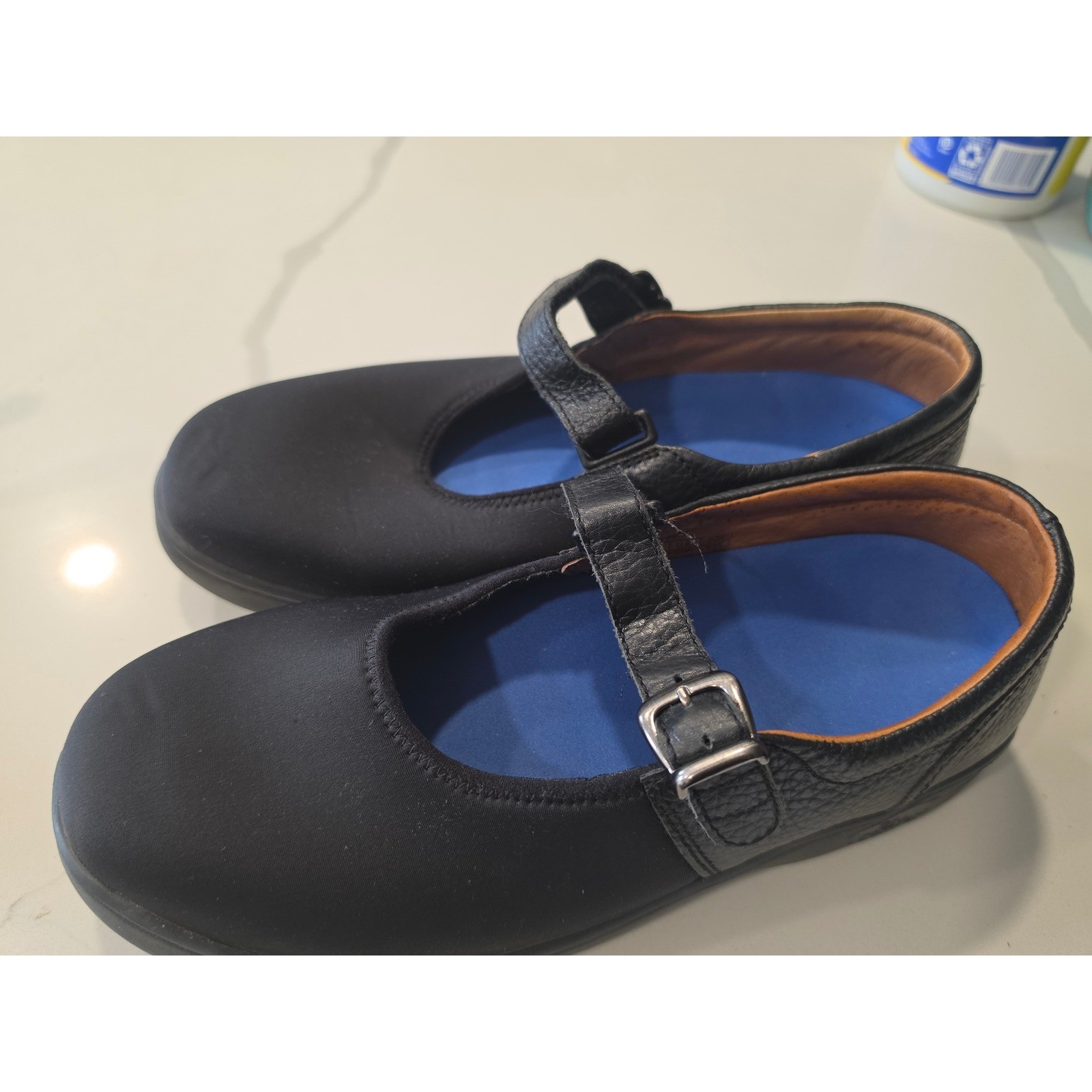 Dr Comfort Merry Jane Black Leather Stretch Therapeutic Mary Jane Shoes Womens