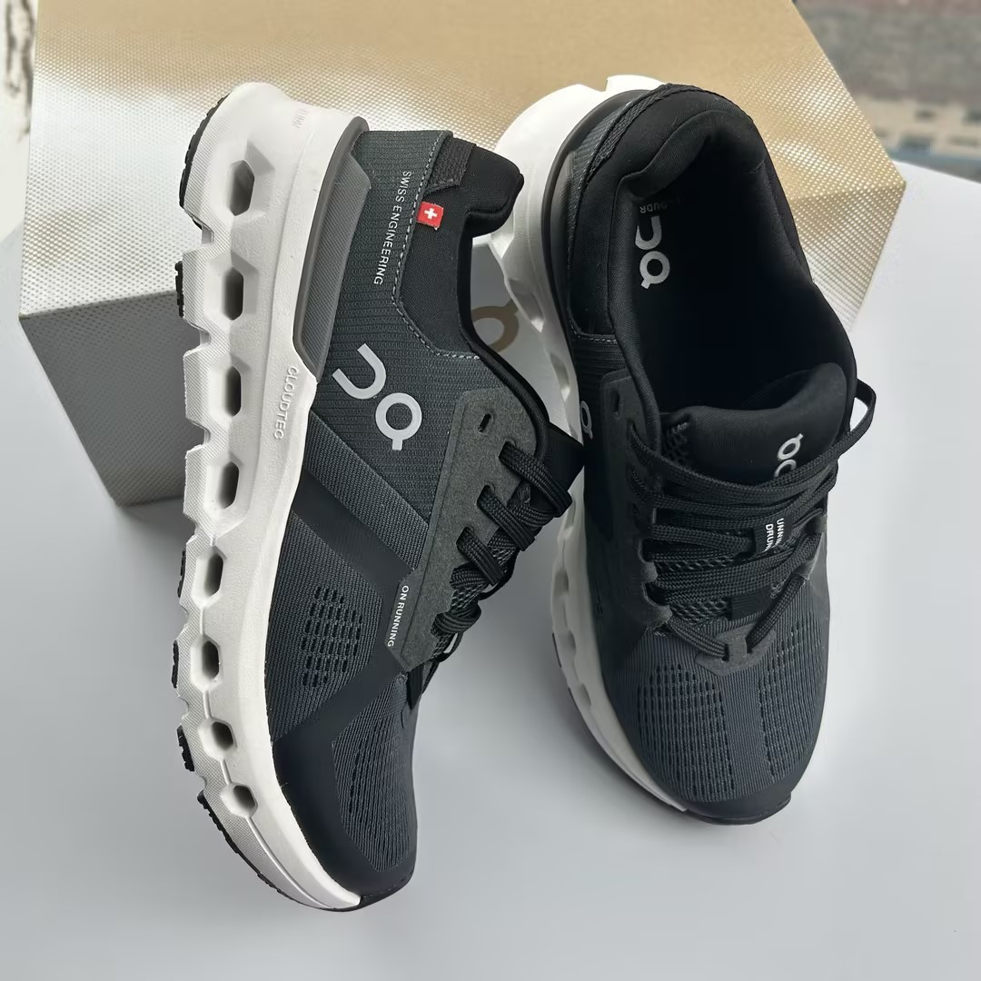 On Cloudrunner 2 Women’s Eclipse Black Lace Up Breathable Running Shoes US 6-9.5