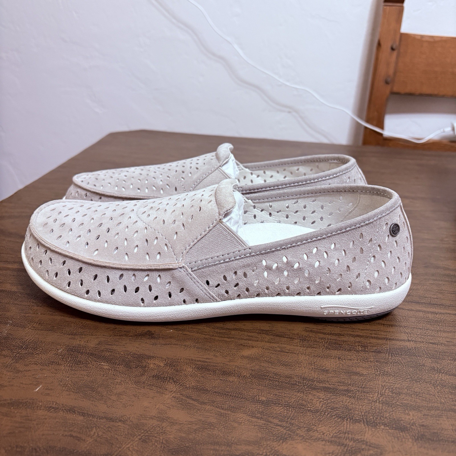 New in Box Sz 10 Spenco Womens Equinox Orthotic Suede Slip-On Dove Grey NIB