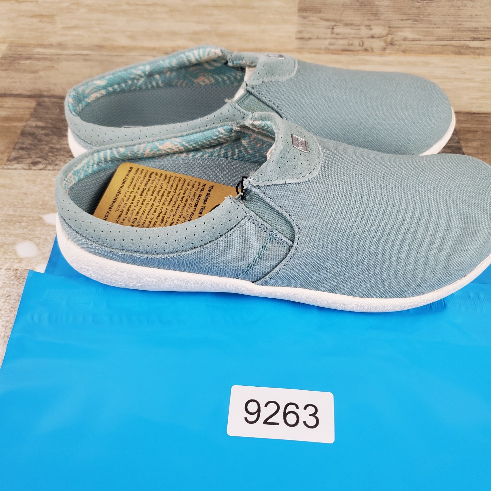 Spenco Siesta Nuevo Womens Slide Shoes Sz 7.5 B Blue Comfort Slip On Round Toe