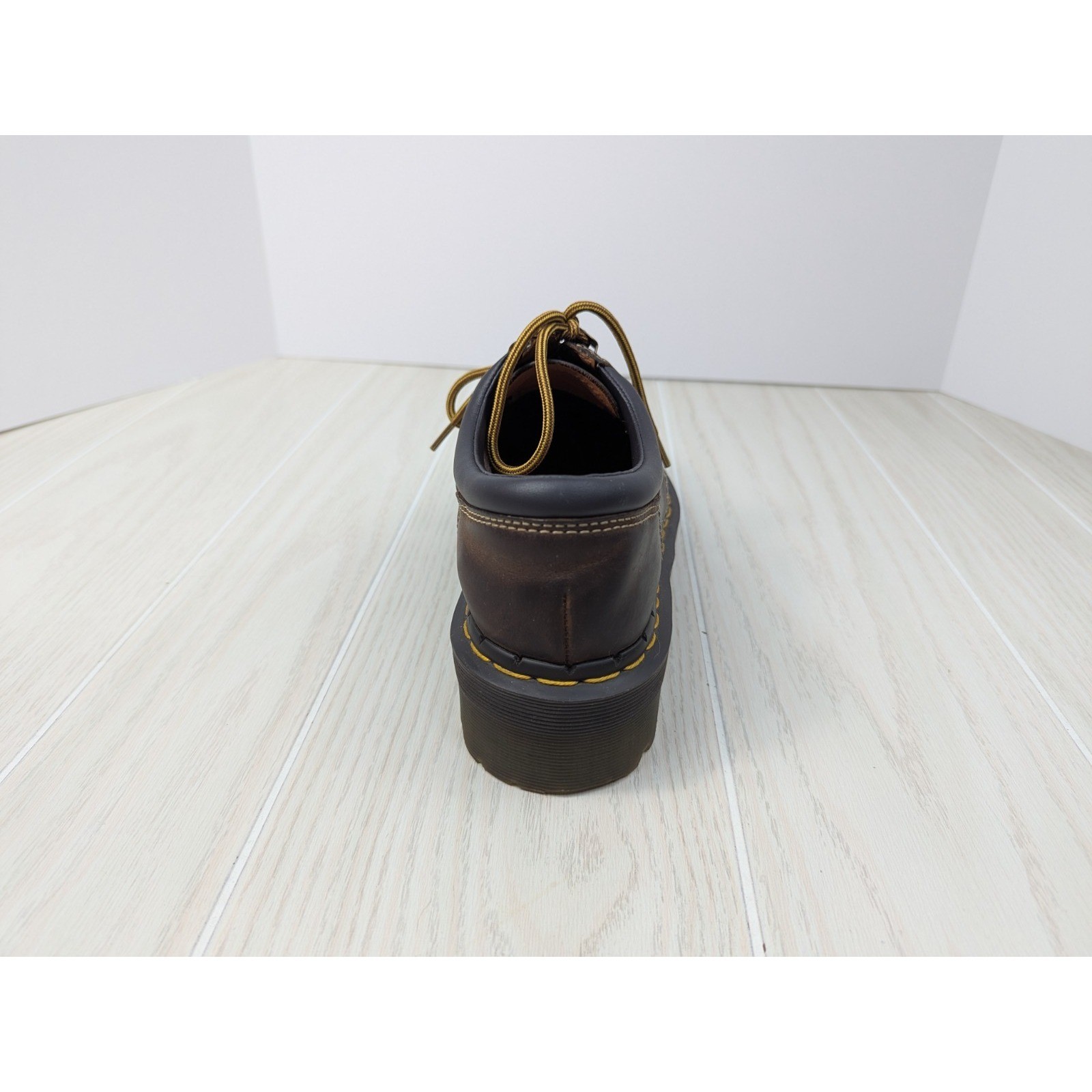 Pair w/ EATEN LEFT SHOE Dr. Martens Quad Arc Women 9 Brown Crazy Horse Platform