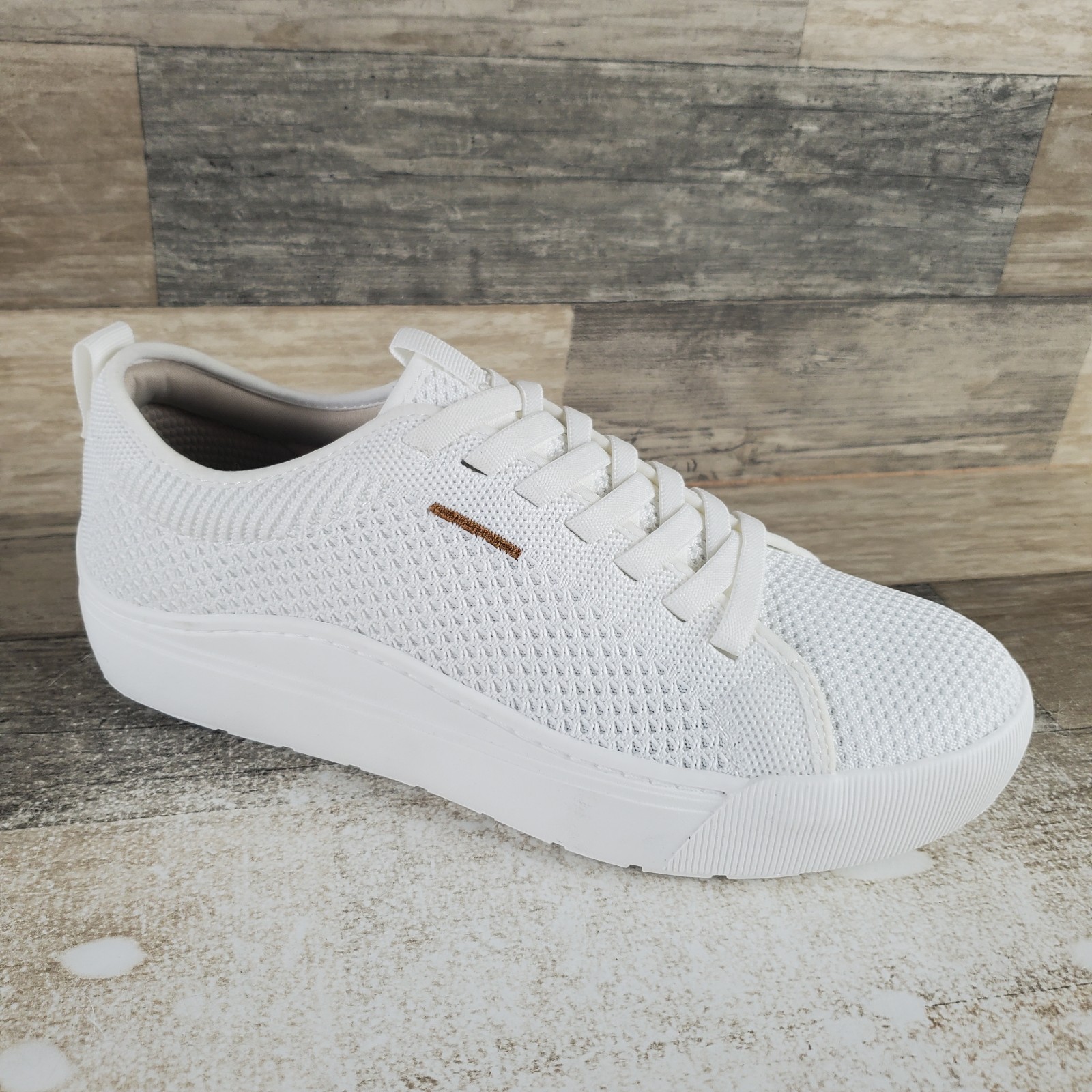 Dr Scholls Time Off Womens Shoes Sz 8.5 M Running White Knit Lace Up Sneakers