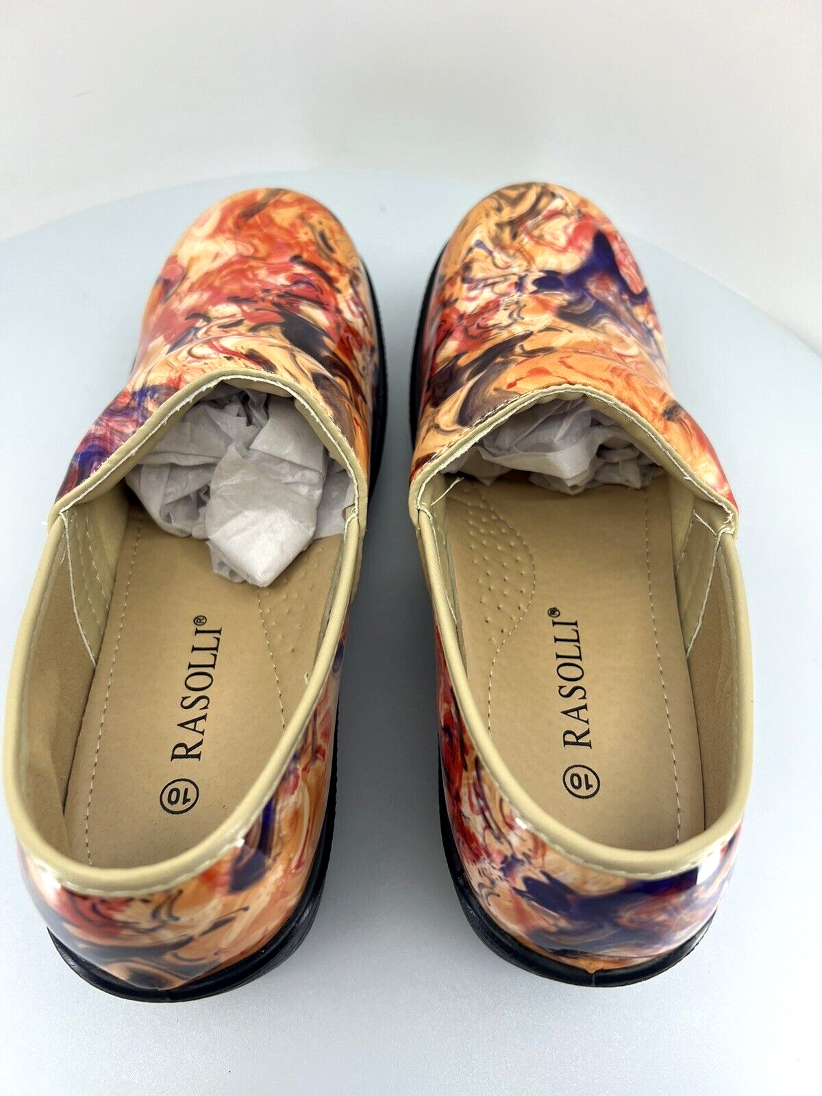 Rasolli Nursing Clog Size 10 Multicolor Floral Lightweight Slip on Shoe