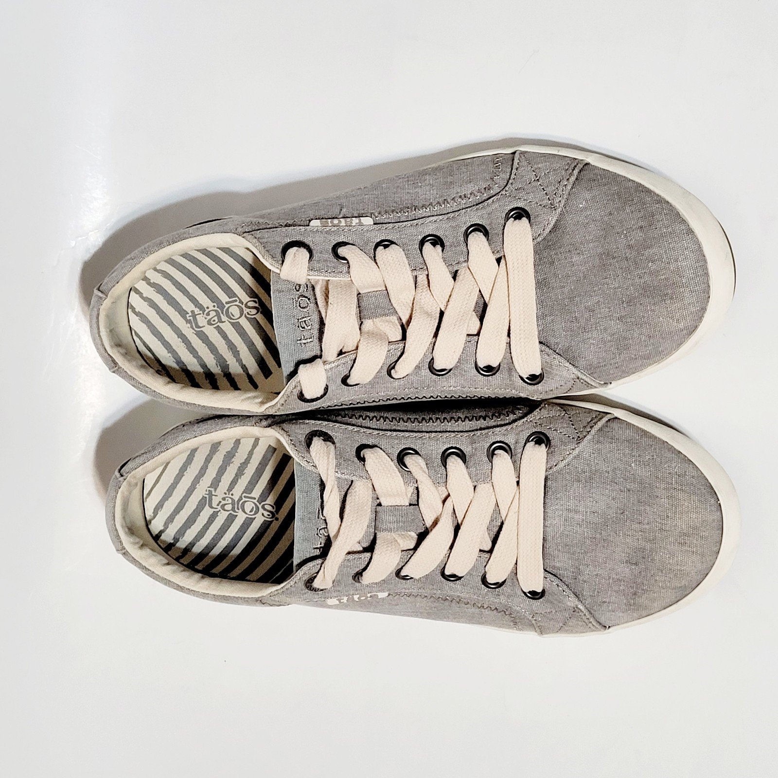 Taos Star STA12844 Gray Wash Canvas Casual Lace Up Sneaker Shoes Wms 9US 40-41EU