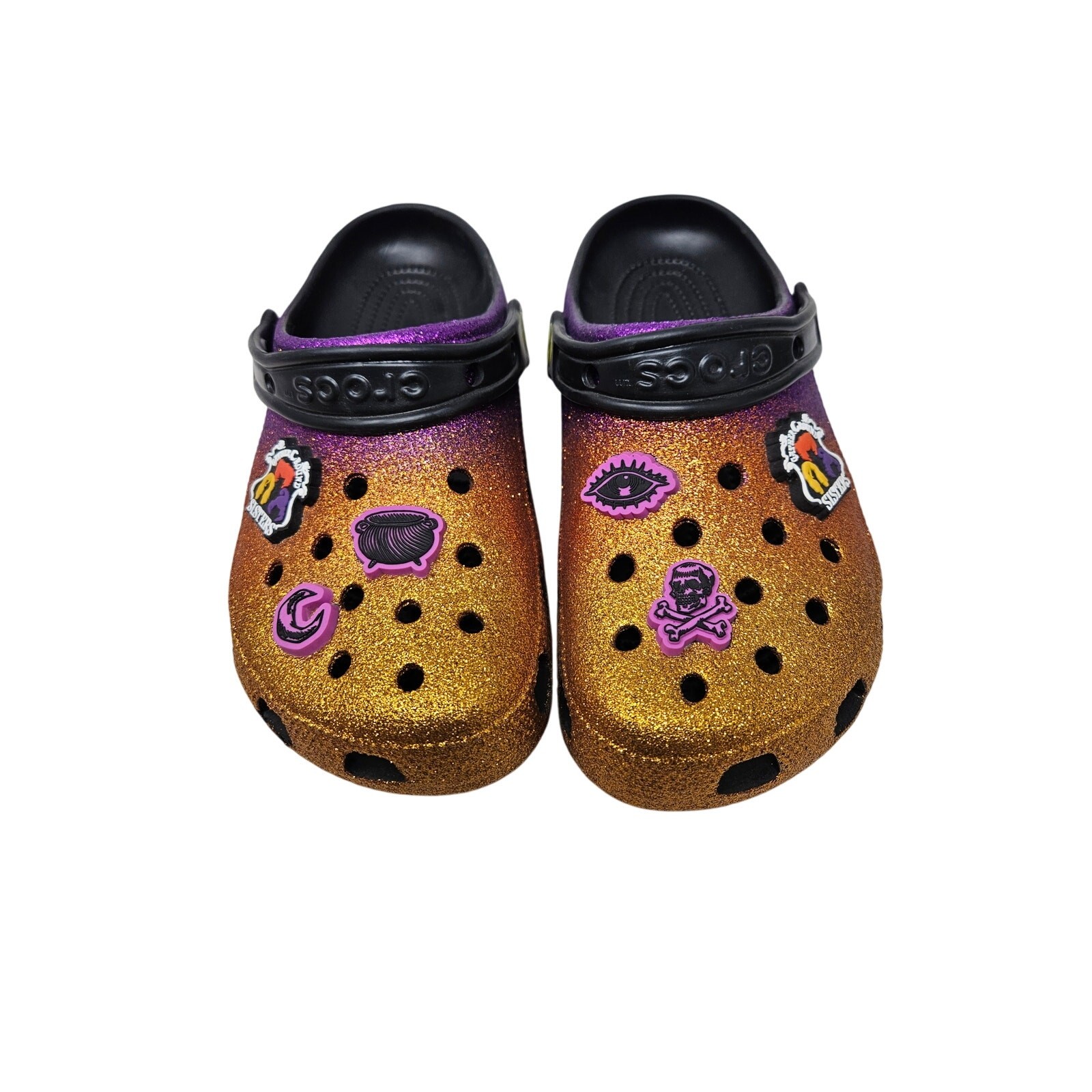 NEW Crocs 7 Hocus Pocus Glitter Clog Jibbetz Halloween Witch Casual Comfort