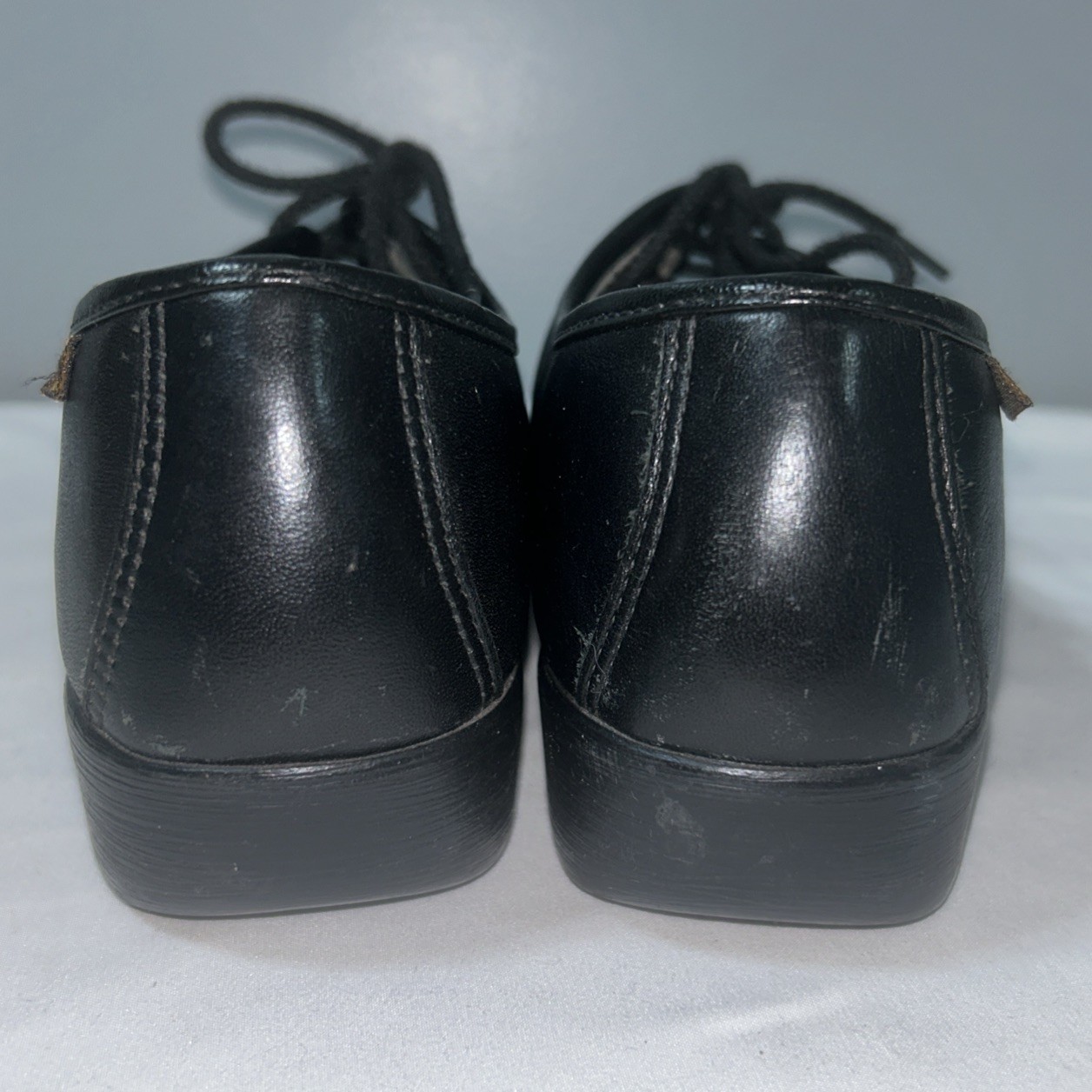 SAS Black Handsewn Leather Moc Toe Oxford Lace Up Walking Shoes Women’s 8.5