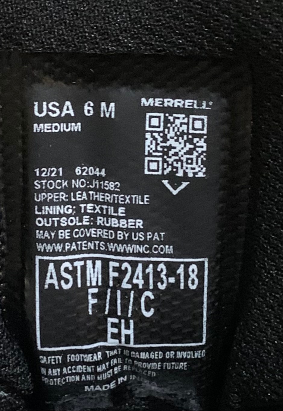 MERRELL Moab Vertex Vent Composite Safety Toe Women’s Work Shoes J11582 size 6 M