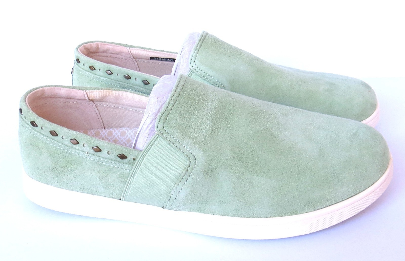 Spenco Suede Orthotic Slip-On Comfort Shoes Women’s Frosted Sage Green 11 Wide
