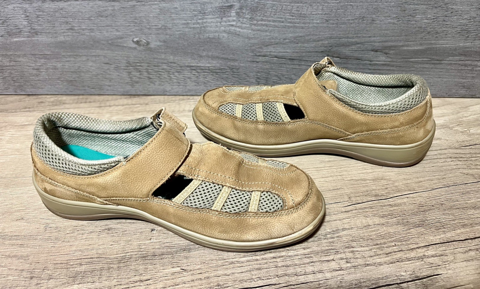 Orthofeet Sarasota 872 Beach Tan Comfort Walking Shoes Women’s 9.5 Wide