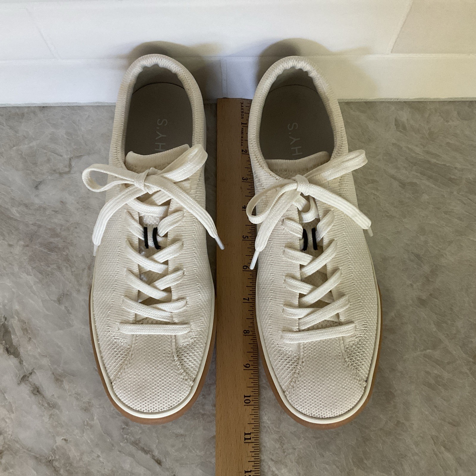 Rothy’s “The Lace Up” Womens Knit Sneaker Size 8 Color: Blonde