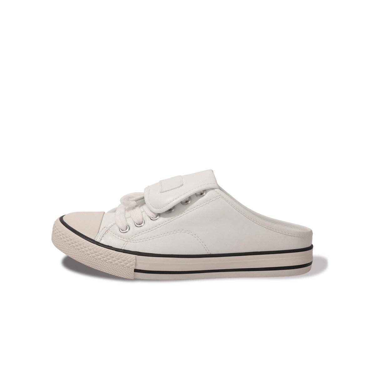 Women Mule Sneakers Slip On Backless Casual Loafers Non Slip Comfort Flat Shoes