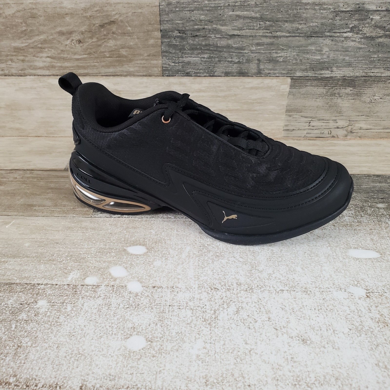 PUMA Meza Women Shoes Sz 8.5 Athletic Running Black Mesh Low Top Lace Up Sneaker