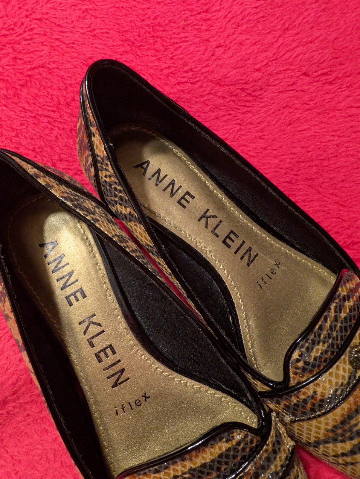 Anne Klein AKIDRIS Loafers Shoes Womens 6M Animal Print Snake Tiger Lion Bit