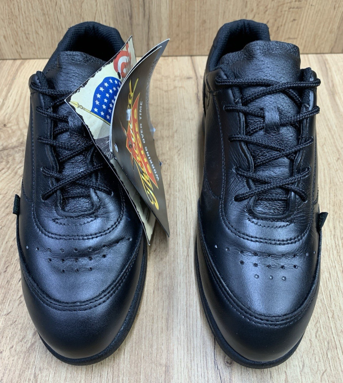 Thorogood Lady Oxford Work Shoes Womens 7W Black Leather Slip Resistant USA