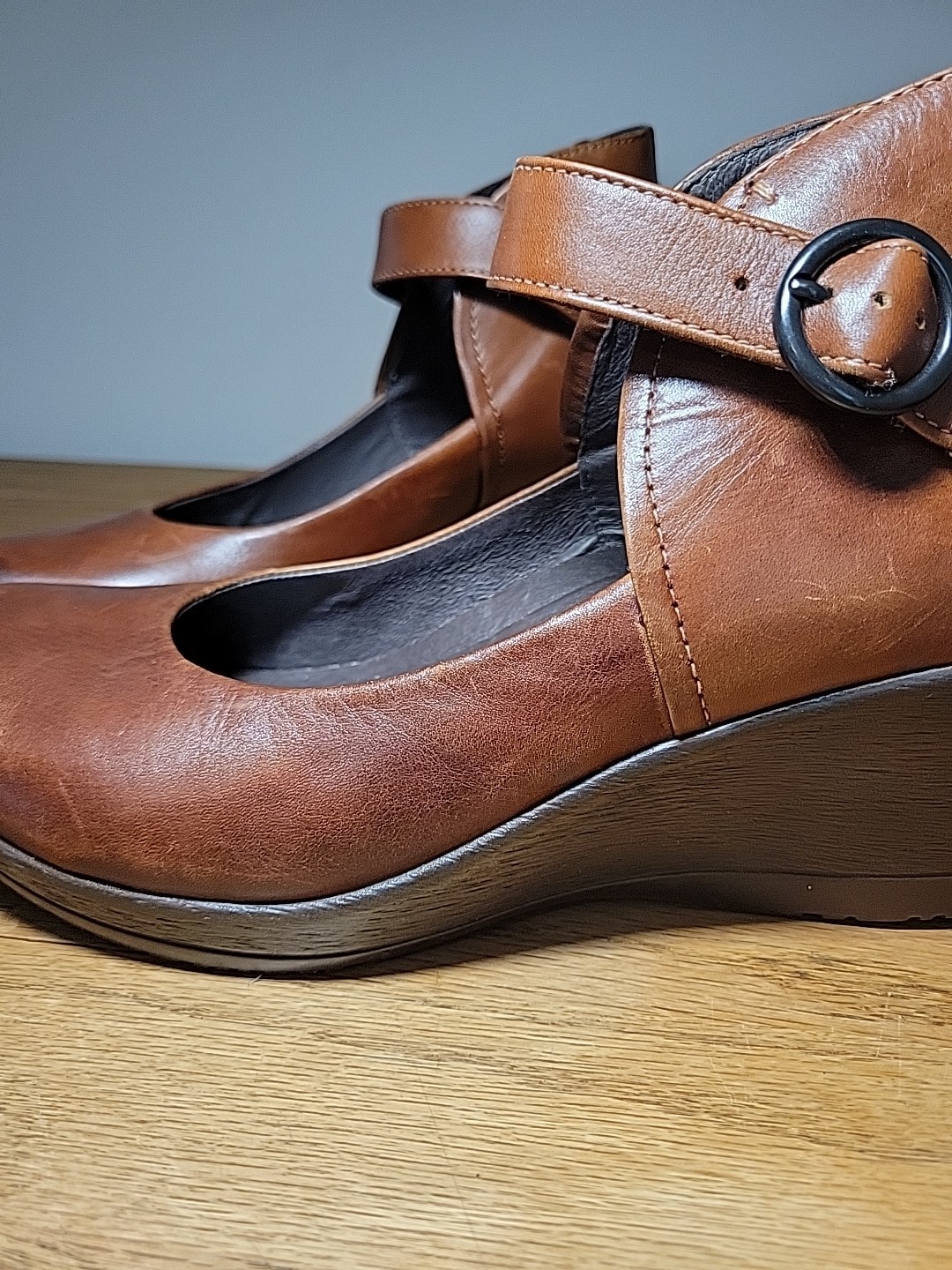 DANSKO Rebel Women’s Sz 41 Brown Leather Maryjane Wedge Comfort Shoes
