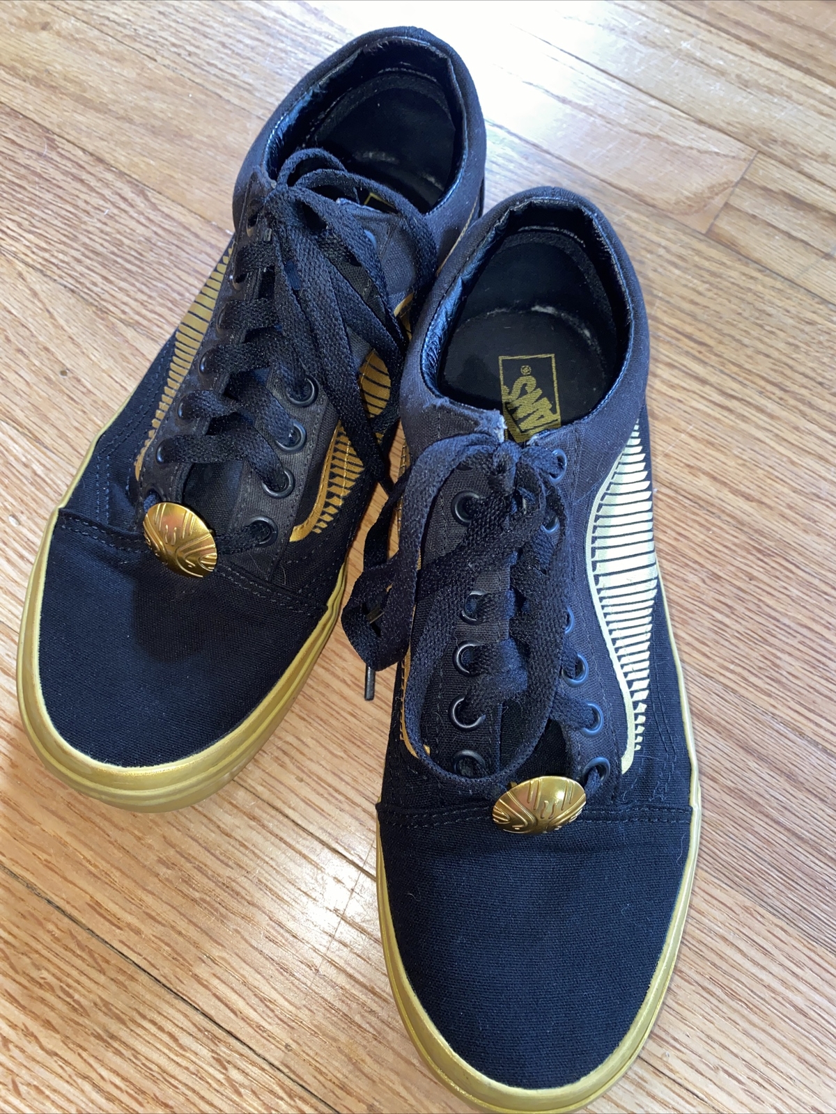 VANS HARRY POTTER GOLDEN SNITCH SNEAKERS WOMENS 8 MENS 6.5 NICE PRE-OWNED COND!