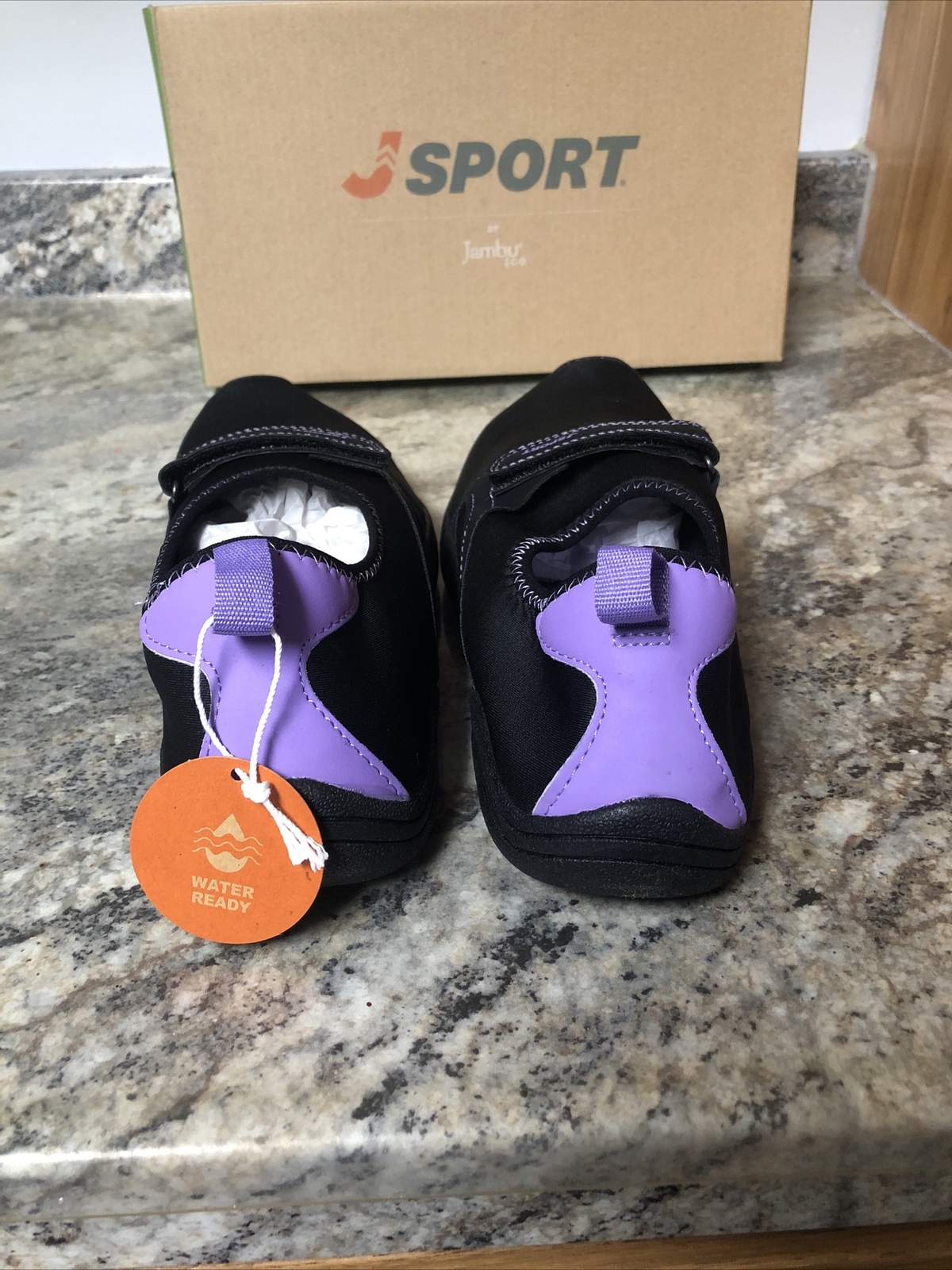 New JSport By JAMBU Cycle Slip-On Swimming Shoes Black Lavender Women’s Size 8.5