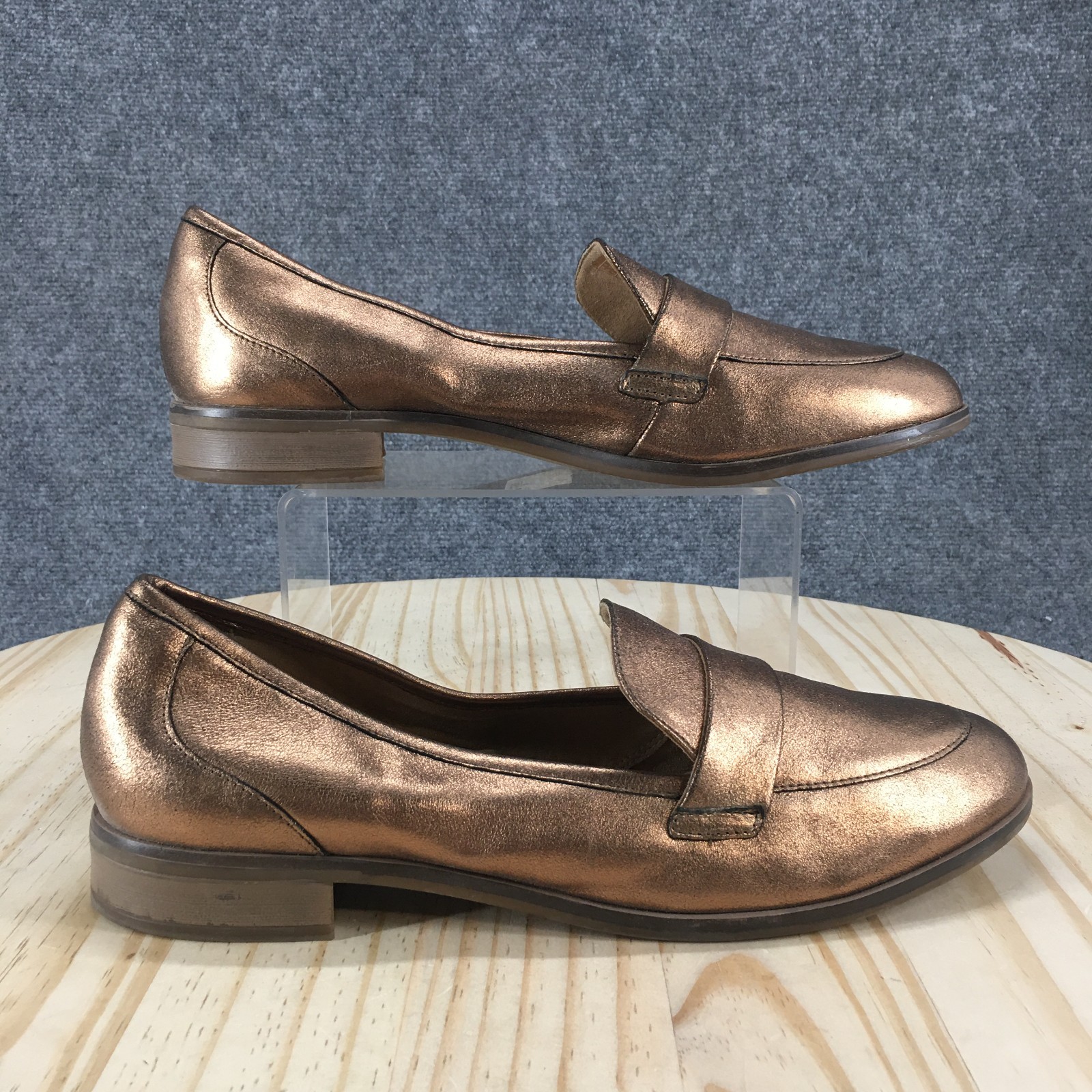 Clarks Shoes Womens 12 M Trish Willow Loafers Gold Slip On Almond Toe 26156820