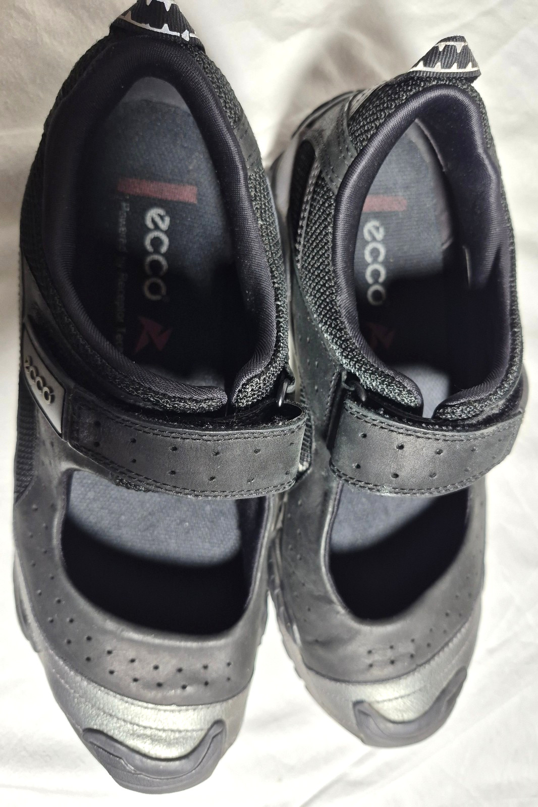 ECCO Women’s Black Grey Mary Jane Receptor Comfort Sandals Shoes US 8-8.5 EU 39L