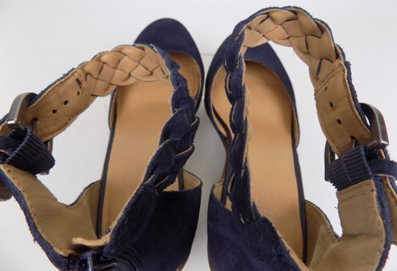 CROWN VINTAGE Women Lorelee Wedge Ankle Strap Comfort Shoes Size 8.5 M, Blue