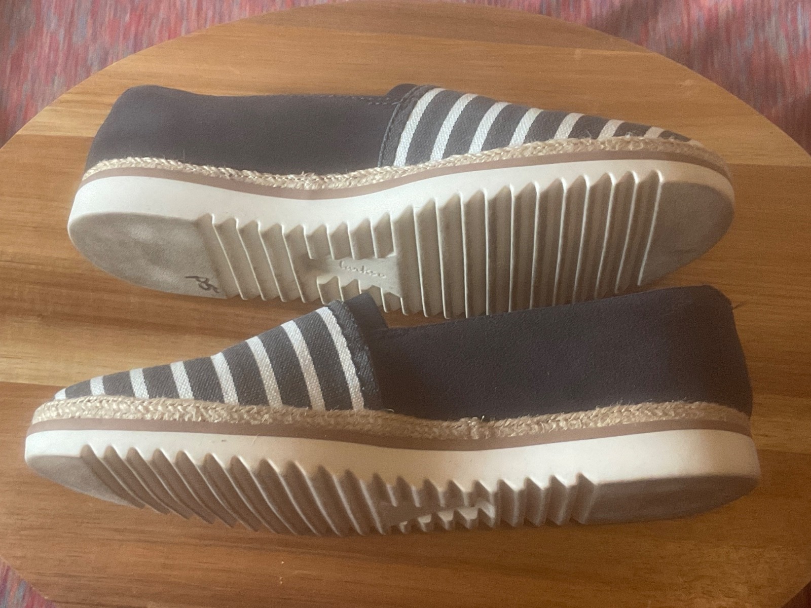 Clarks Collection Leather or Suede Slip-Ons Serena Paige Navy Stripe 8M