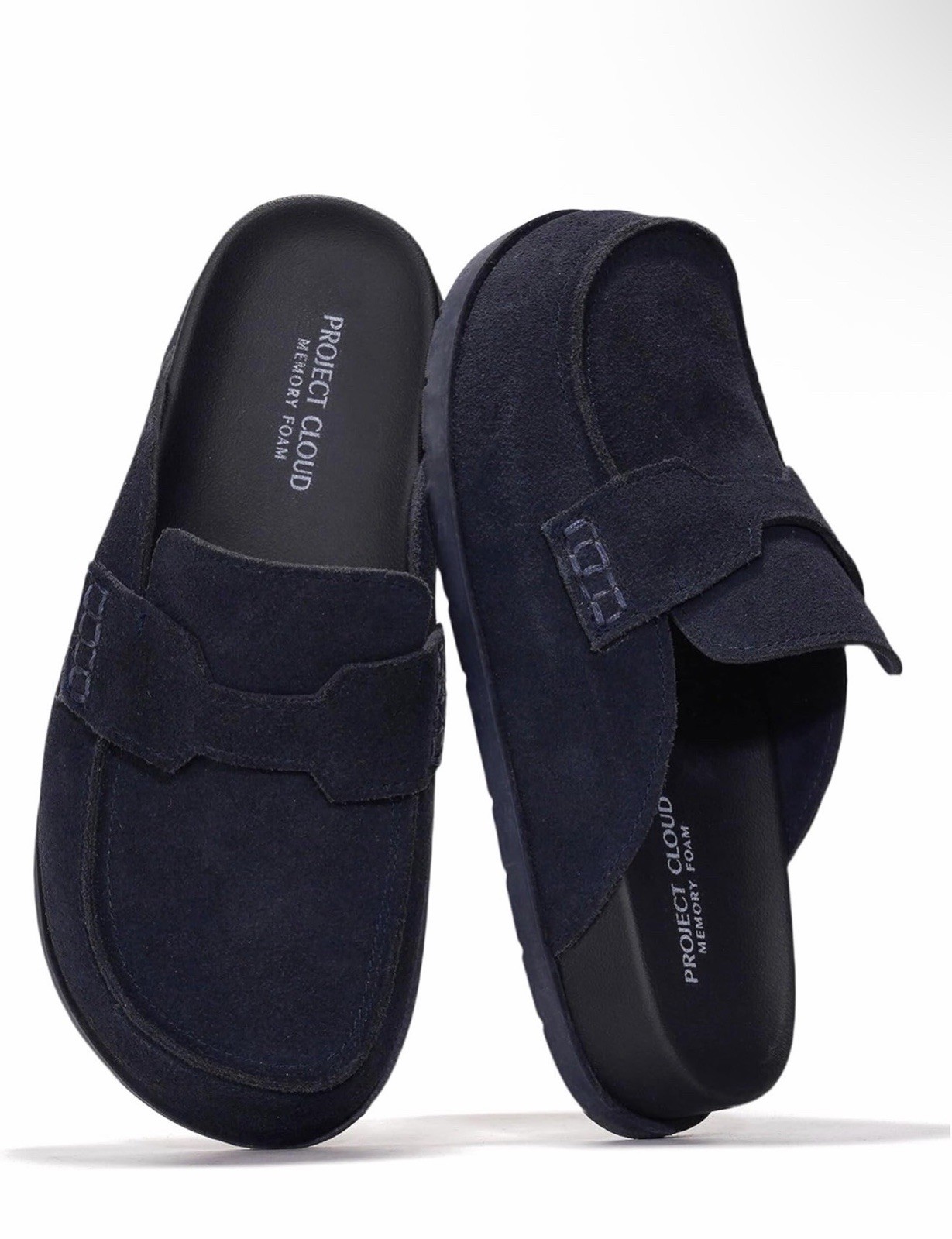Project Cloud 100 Genuine Leather Womens Clog – Memory Foam Midnight -SIZE 9