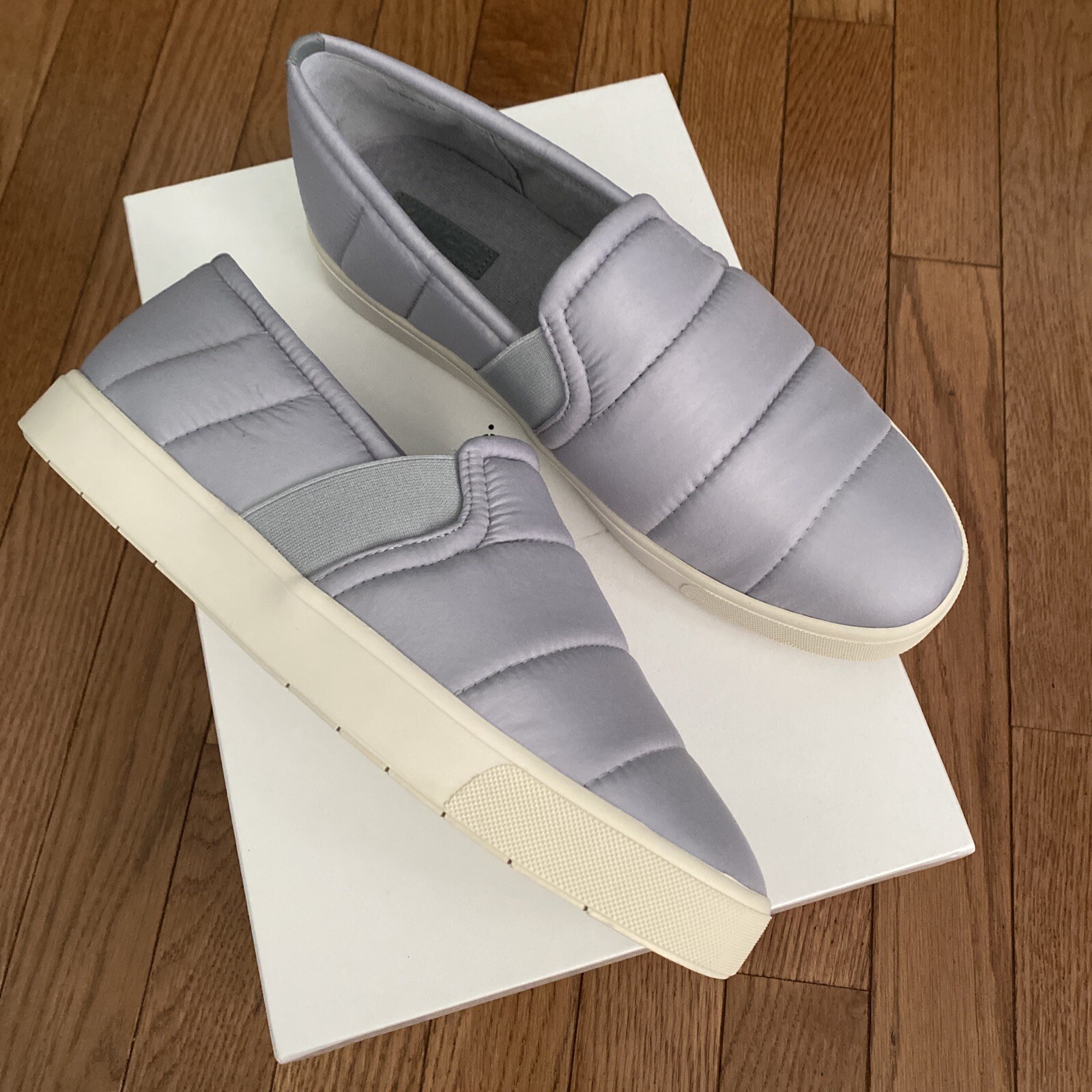 Vince Blair Quilted Slip On Shoe Slate Grey Women’s Size 9 US Quiet Luxury $200