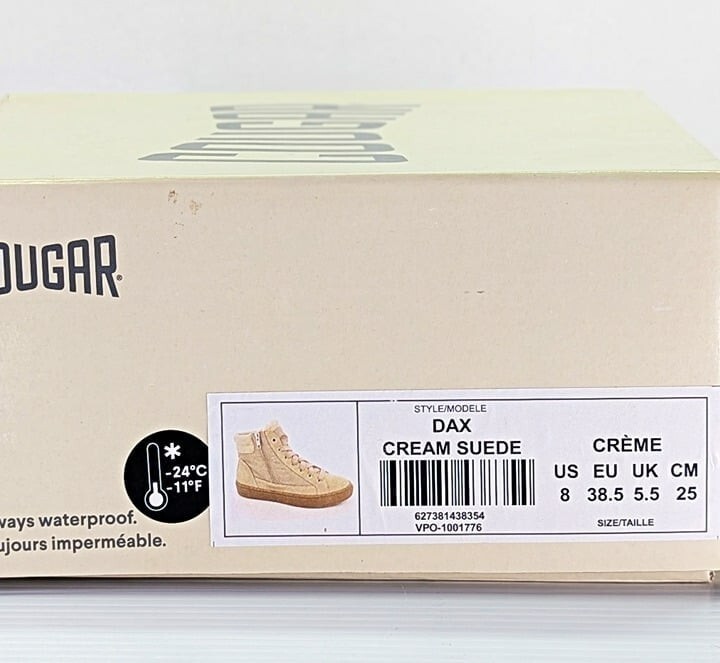 Cougar Women’s Dax Lace Up Zip Suede High Top Sneakers Size 8 (MSRP $140)