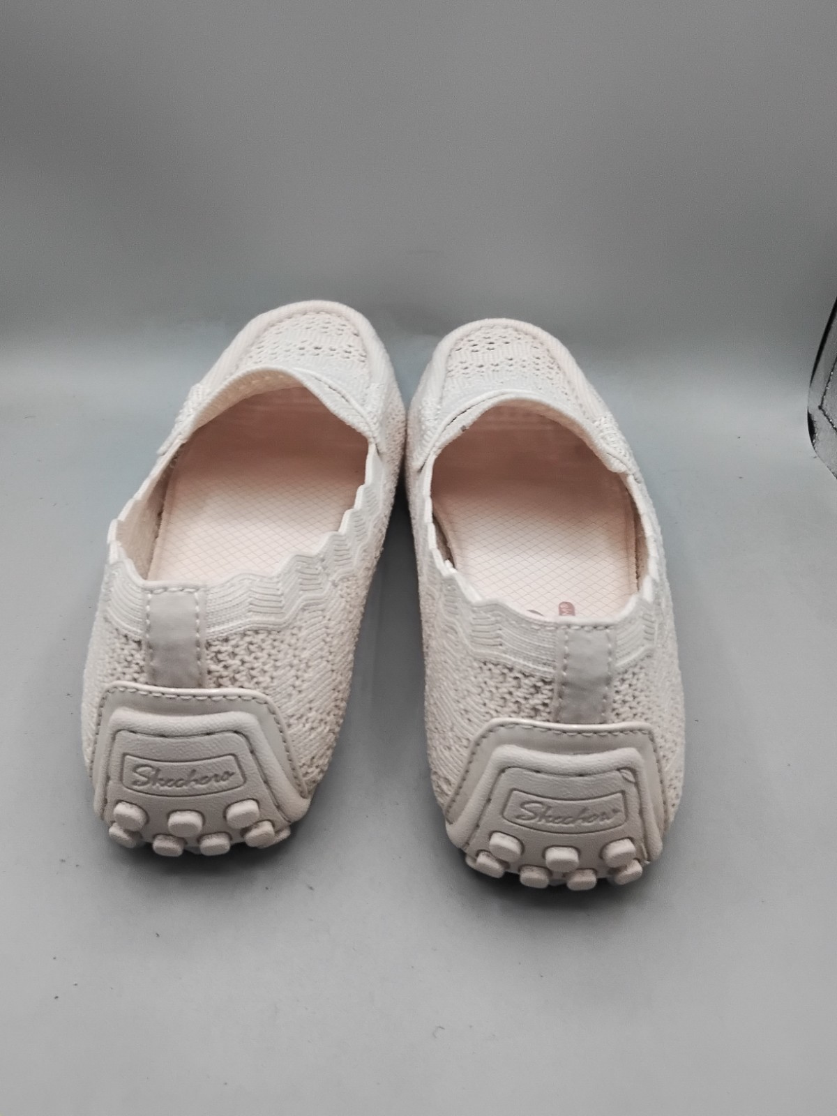 Skechers Cleo Driver Recycled Vegan Knit Crochet Loafers 6M Natural A162
